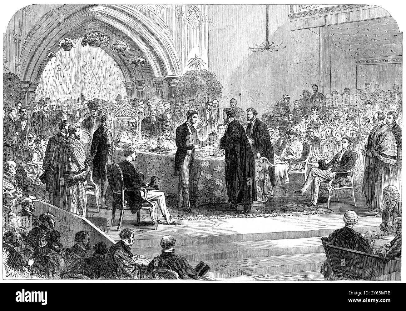 Presentazione della libertà della City di Londra al Duca di Edimburgo alla Guildhall di Londra . 1866 Foto Stock