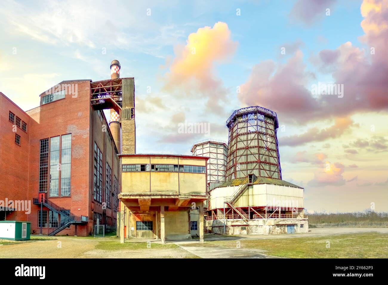 Centrale elettrica storica di Plessa, Germania Foto Stock