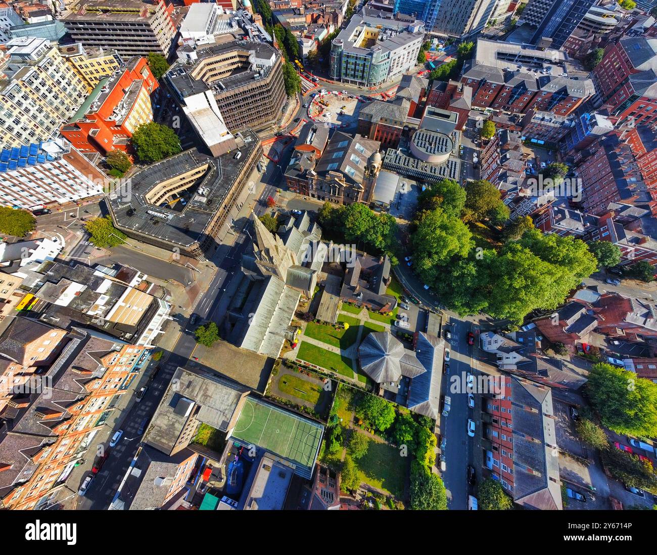 Un panorama quadrato della Cattedrale di St Barnabas a Nottingham Foto Stock