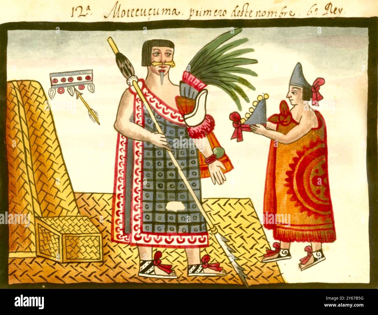 Codex Tovar - Moctezuma i, il quinto re azteco - 1585 Foto Stock