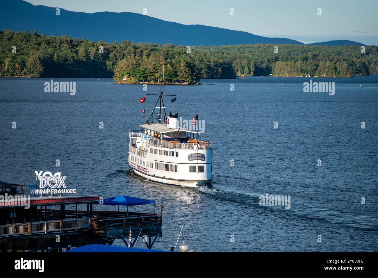 New Hampshire, lago Winnepesaukee. MS Mount Washington a Wiers Beach, crociera sul lago Winnepesauke. ©Paul Todd/OUTSIDEIMAGES. COM Foto Stock