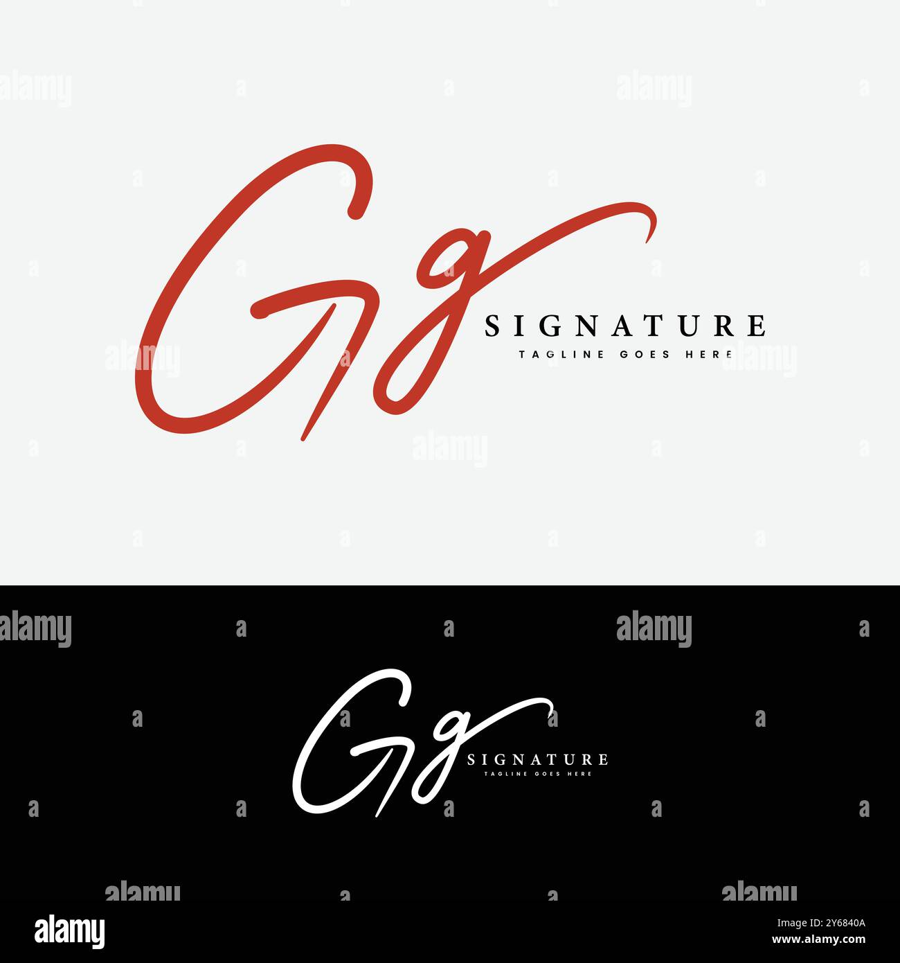G, logo della lettera iniziale GG. Logo firma scritta a mano Alphabet GG Illustrazione Vettoriale