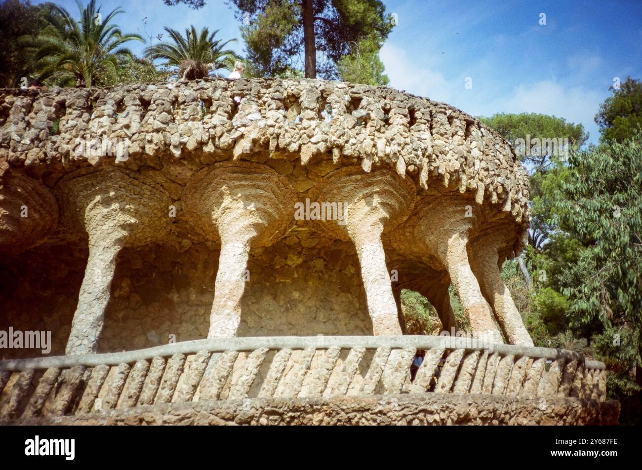 Park Güell, Barcellona, Catalogna, Spagna, Europa. Foto Stock