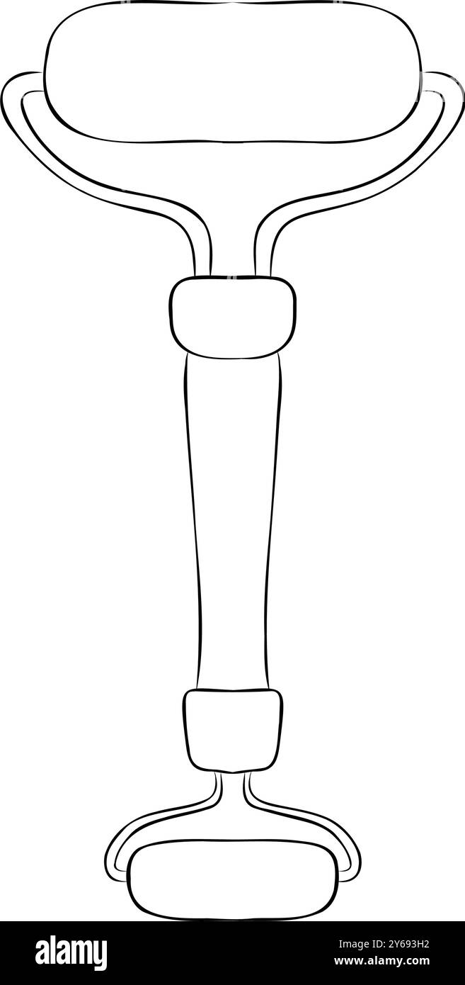 Rullo frontale in quarzo. Icona del contorno vettoriale isolata su sfondo bianco. Illustrazione Vettoriale