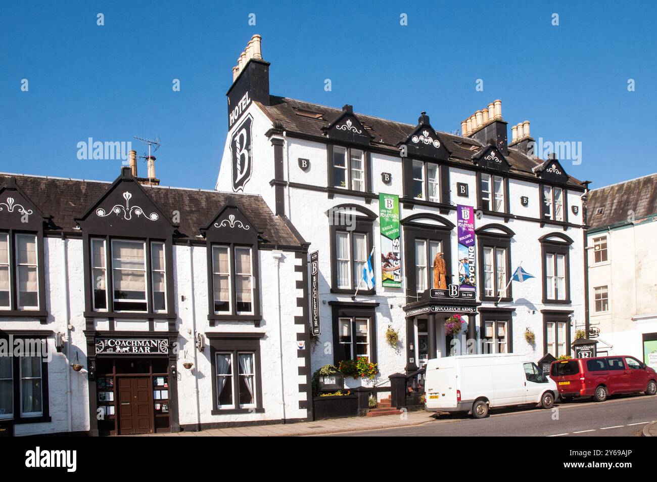 Il Buccleuch Arms Hotel è stato fondato nel 1760 a Moffat Dumfries e Galloway, Scozia, Regno Unito Foto Stock