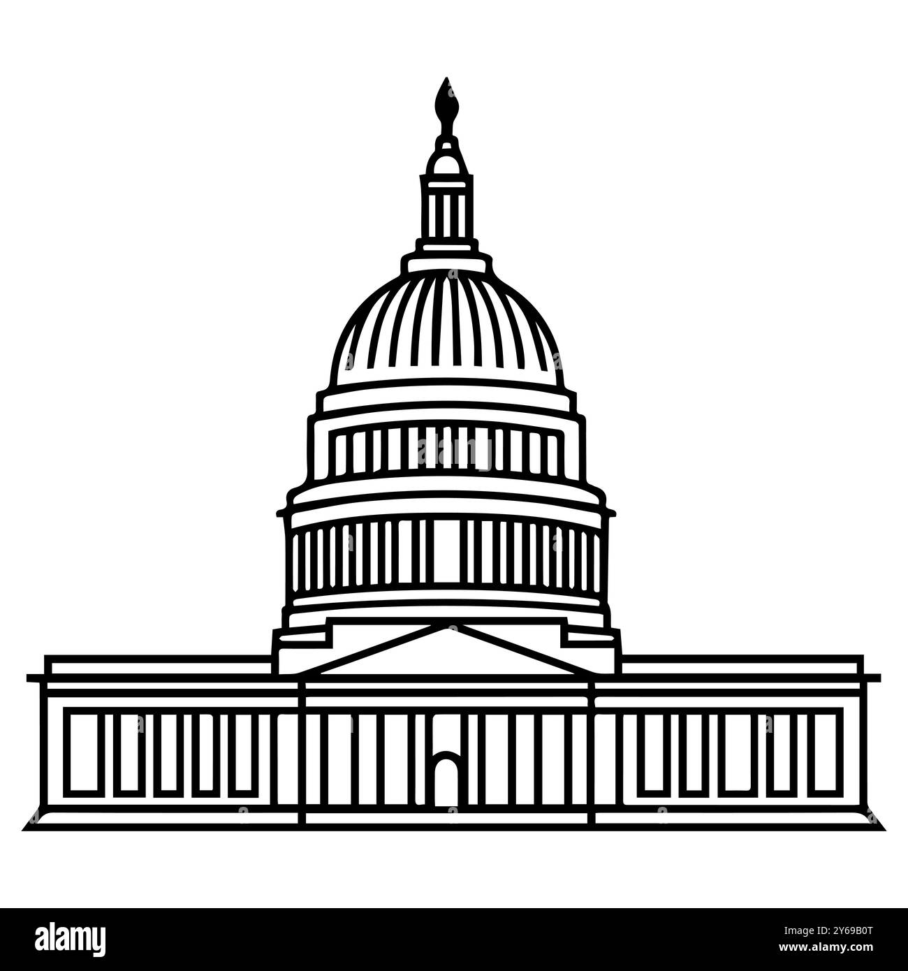 icona del congresso o simbolo della linea moderna. Grafica a linee vettoriali e design a icone con un contorno audace. Simbolo minimalista Pixel Perfect in bianco e nero isolato Illustrazione Vettoriale