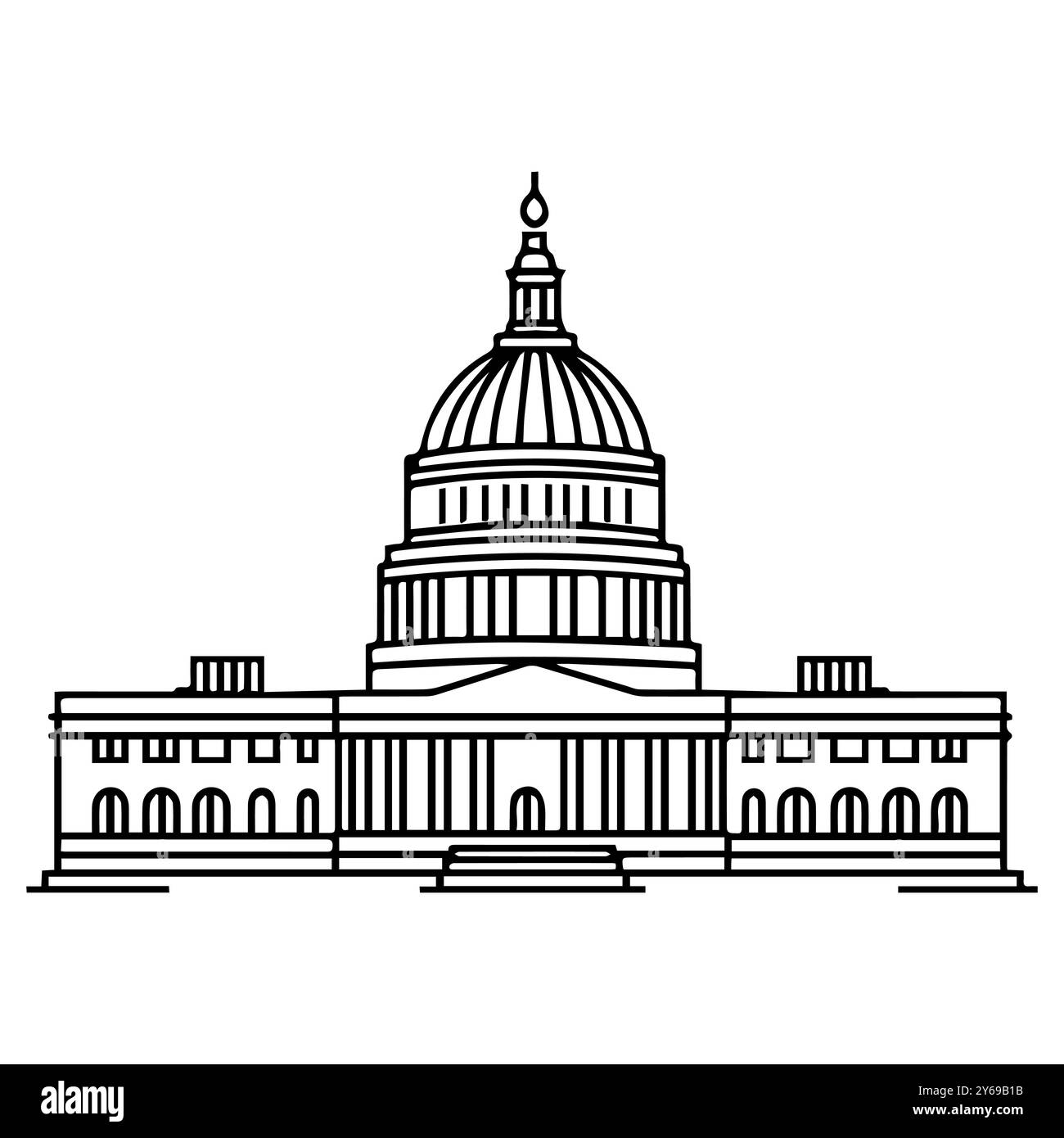 icona del congresso o simbolo della linea moderna. Grafica a linee vettoriali e design a icone con un contorno audace. Simbolo minimalista Pixel Perfect in bianco e nero isolato Illustrazione Vettoriale