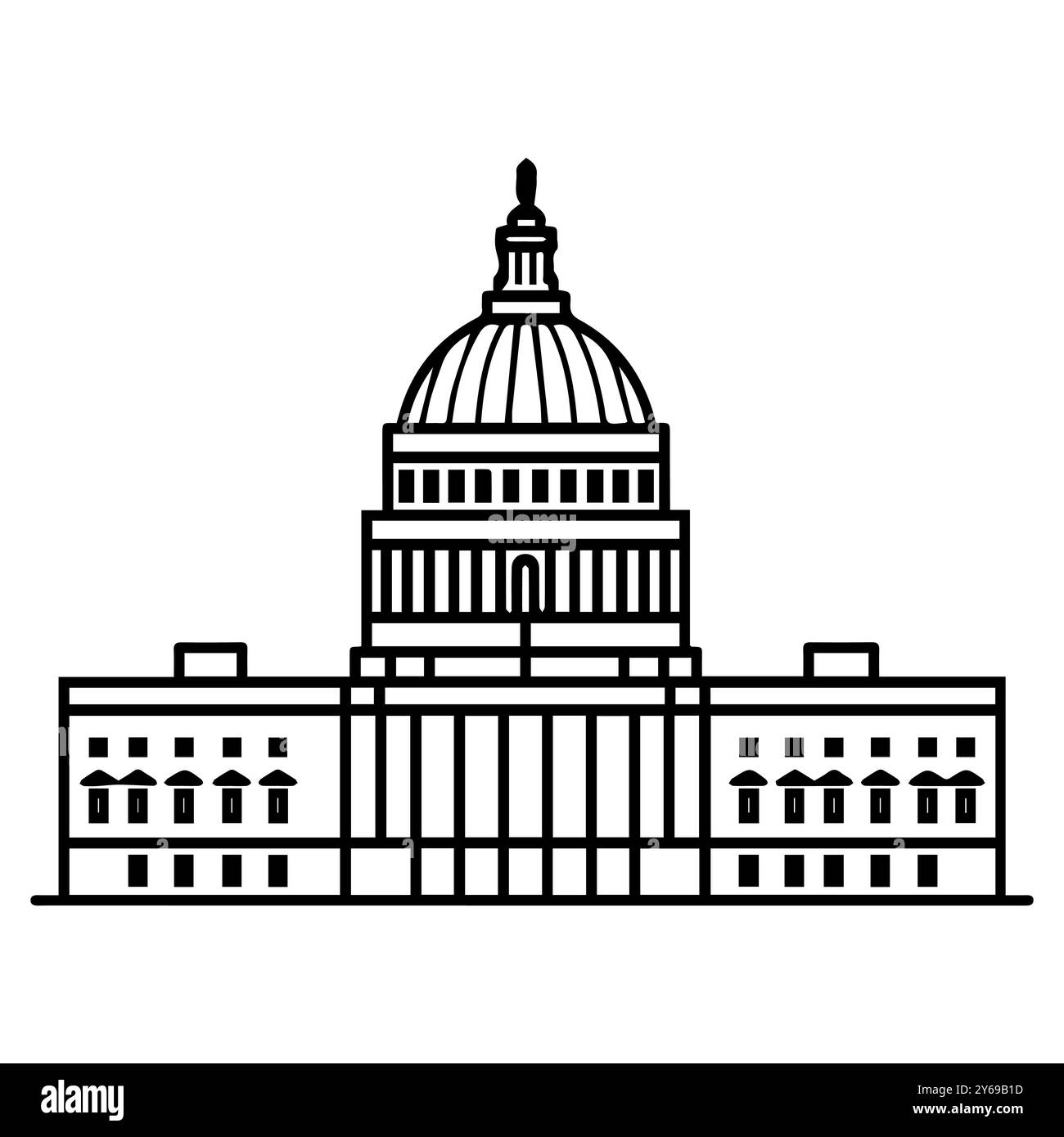 icona del congresso o simbolo della linea moderna. Grafica a linee vettoriali e design a icone con un contorno audace. Simbolo minimalista Pixel Perfect in bianco e nero isolato Illustrazione Vettoriale