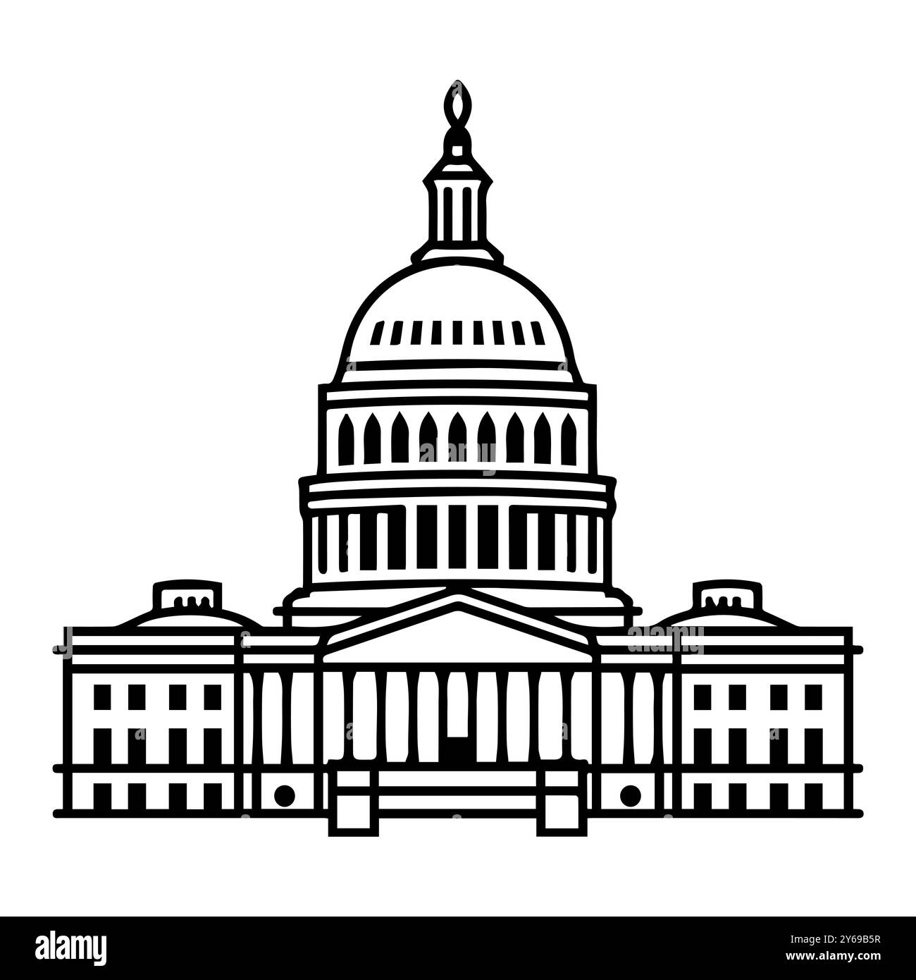 icona del congresso o simbolo della linea moderna. Grafica a linee vettoriali e design a icone con un contorno audace. Simbolo minimalista Pixel Perfect in bianco e nero isolato Illustrazione Vettoriale