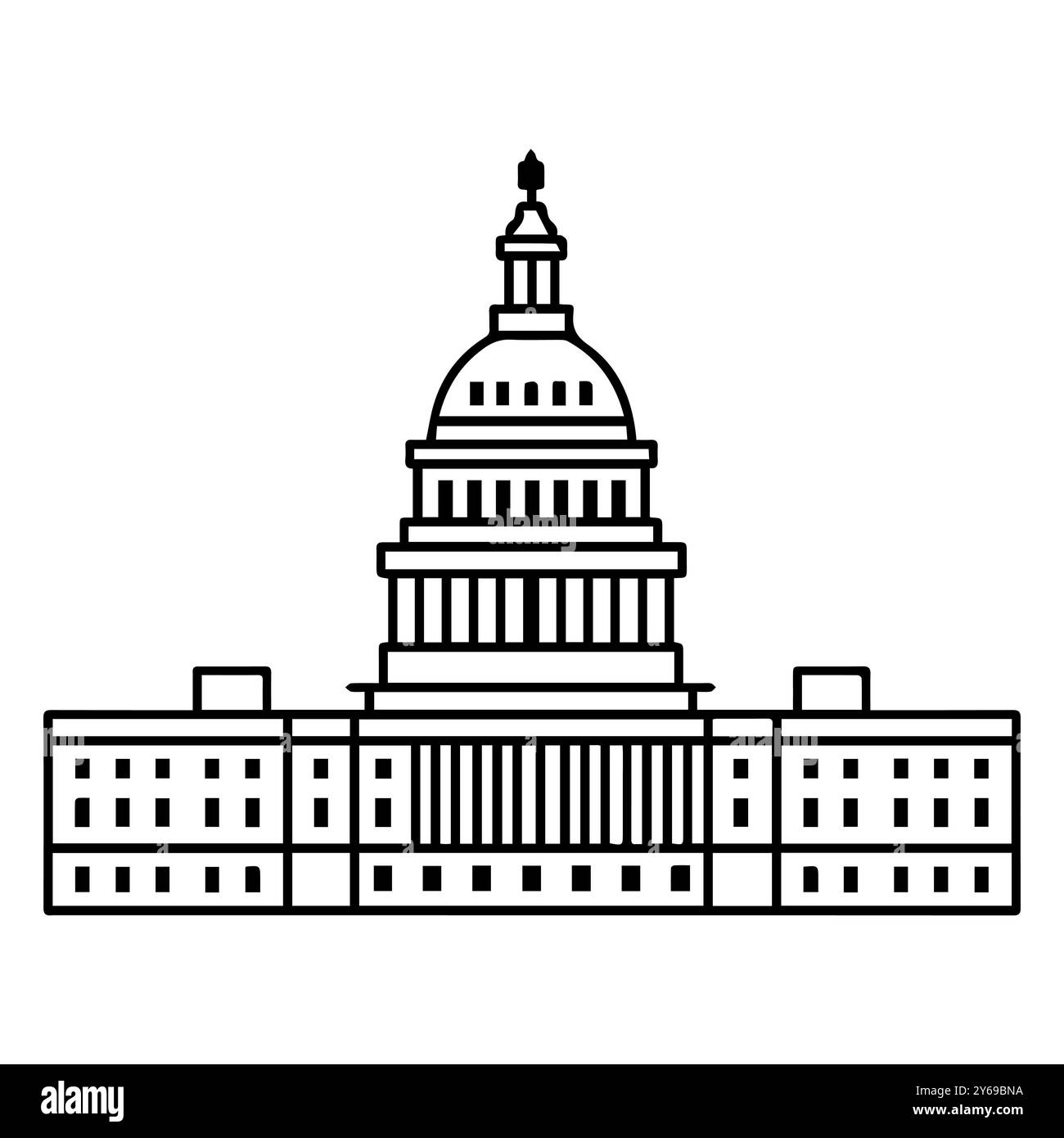 icona del congresso o simbolo della linea moderna. Grafica a linee vettoriali e design a icone con un contorno audace. Simbolo minimalista Pixel Perfect in bianco e nero isolato Illustrazione Vettoriale