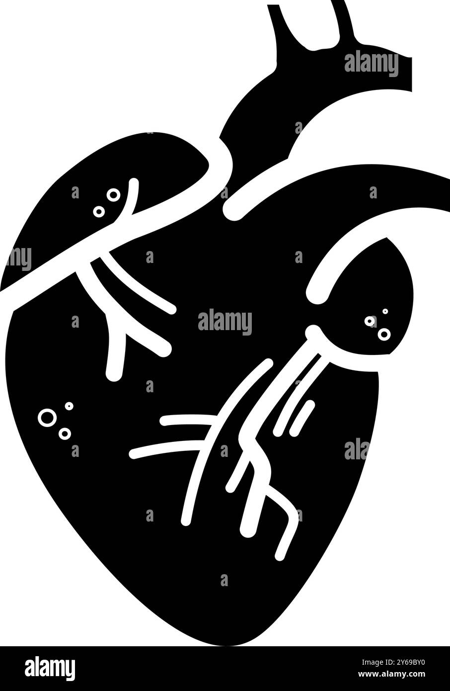 Cuore umano, muscolo cardiaco, icona vettoriale cariologia Illustrazione Vettoriale