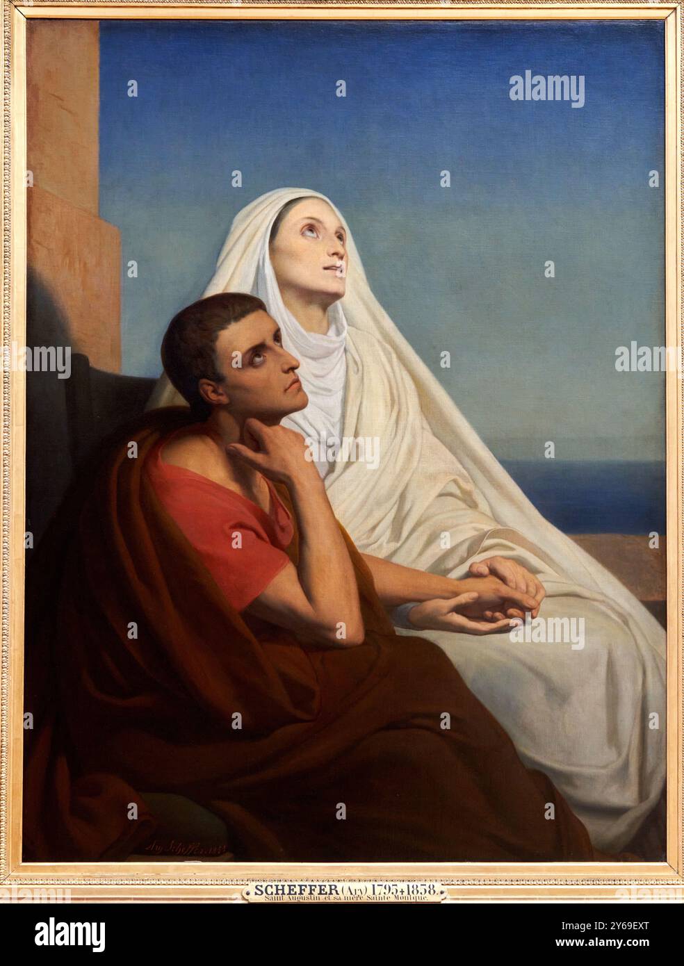 Sant'Agostino (354-430) e sua madre, Santa Monica (circa 332-387), 1855, olio su tela, Ary SCHEFFER, Dordrecht (Pays-Bas), 1795 - Argenteuil, 1858, Musée du Louvre, Parigi, Francia. Foto Stock