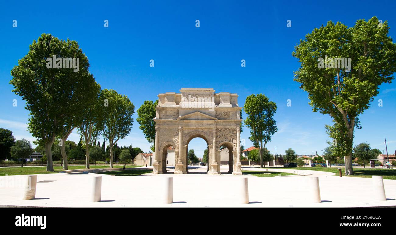 Arco trionfale di Orange nel sud della Francia Foto Stock