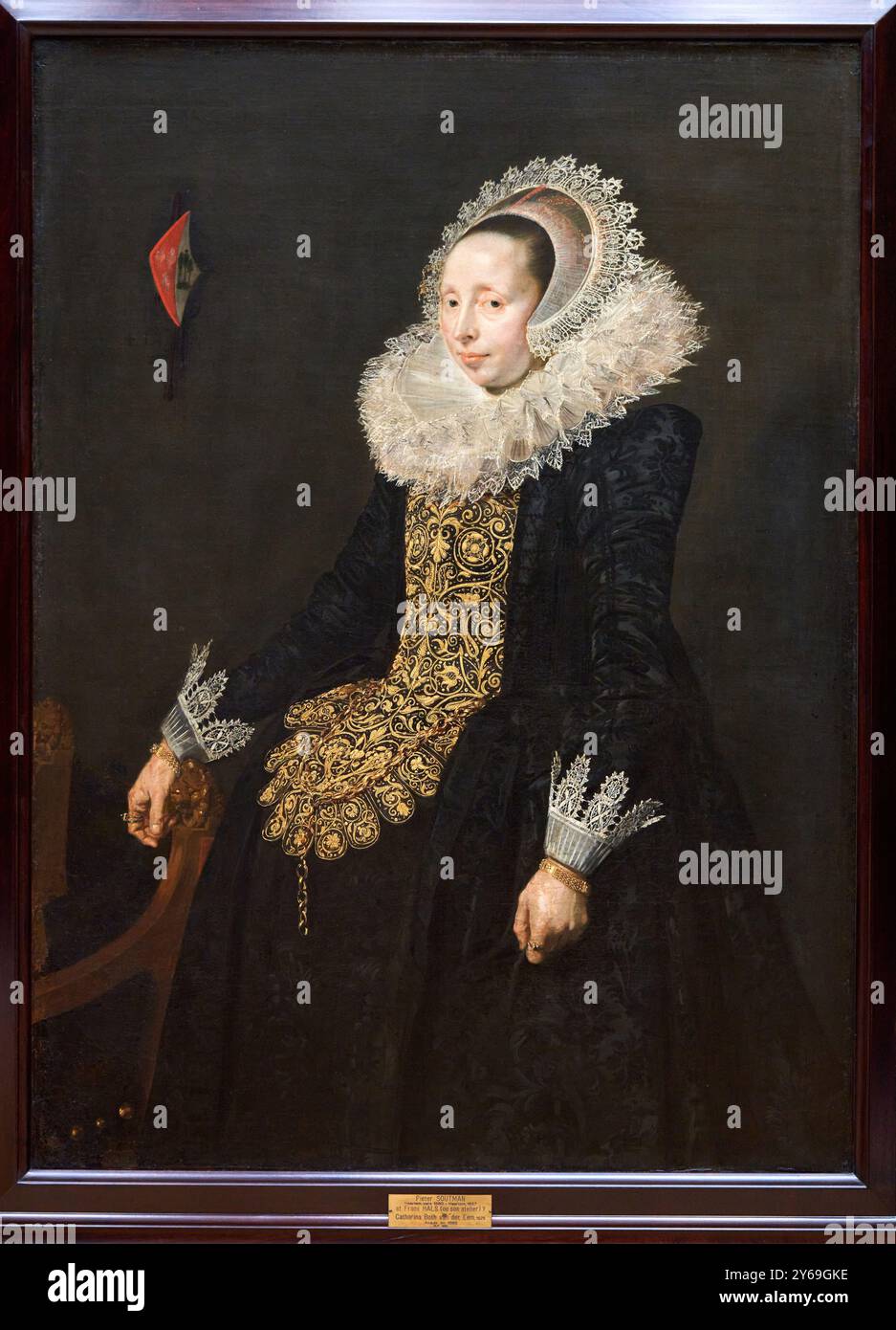 Ritratto di Catarina entrambi van der EEM (1589-1666), moglie di Paulus van Beresteyn (1588-1636), 1619 o 1620, Entourage de Frans HALS, Anvers (Belgique), 1581-1585 - Haarlem (Pays-Bas), 1666, Musée du Louvre, Parigi, Francia. Foto Stock