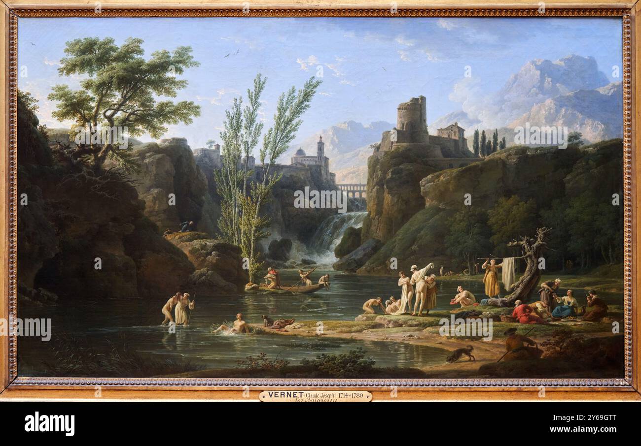 Psyche Surprising the Sleeping Cupid, 1768, Louis LAGRENÉE, dit l'Aîné, Parigi, 1725 - 1805, Musée du Louvre, Parigi, Francia. Foto Stock