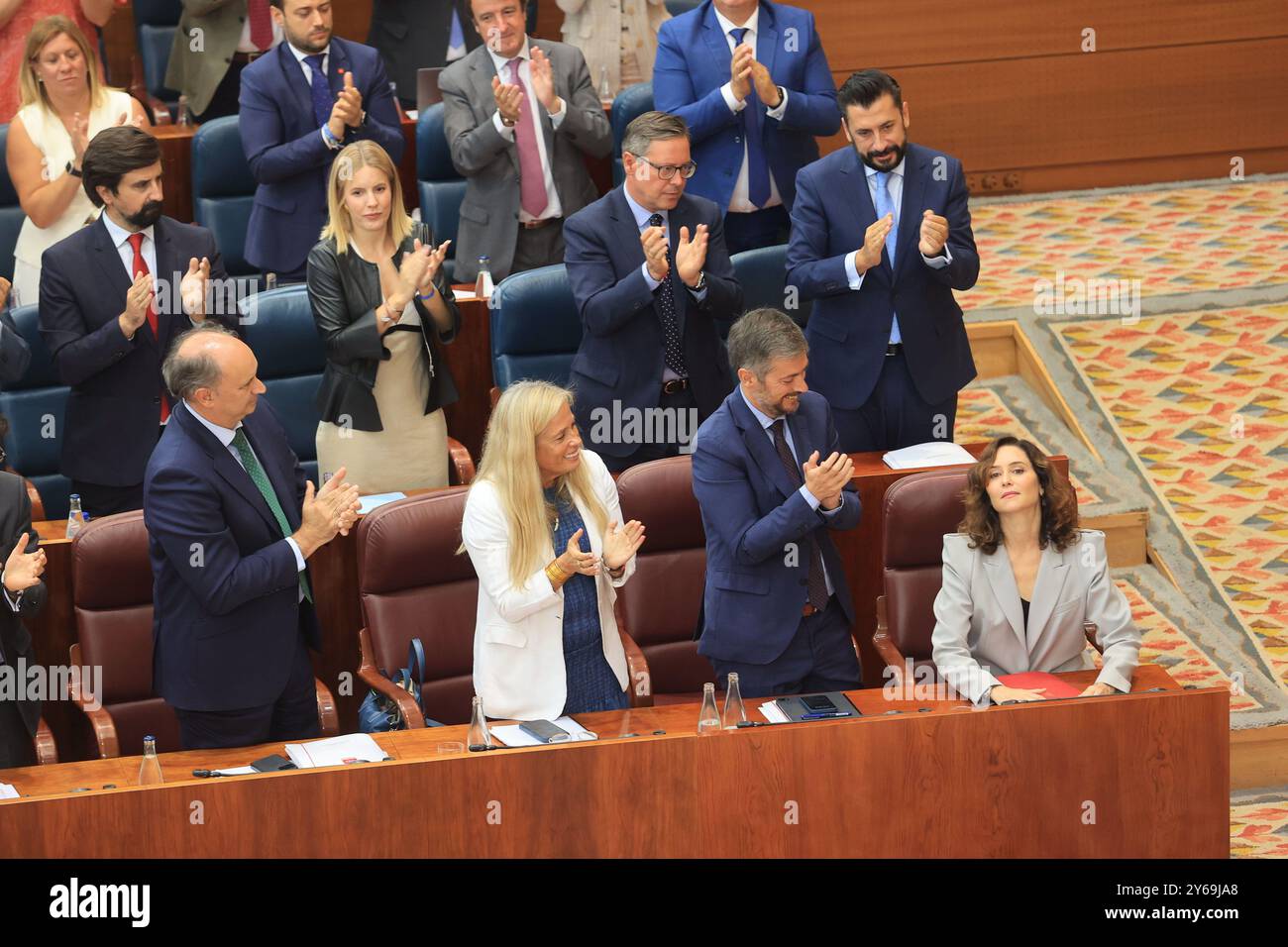 Madrid, 12/09/2024. Assemblea di Madrid. Primo giorno del dibattito sullo stato della regione con l'intervento del presidente del CAM, Isabel Díaz Ayuso. Foto: Jaime García. ARCHDC. Crediti: Album / Archivo ABC / Jaime García Foto Stock