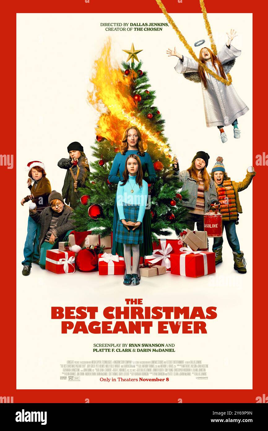 The Best Christmas Pageant Ever (2024) diretto da Dallas Jenkins e interpretato da Lauren Graham, Judy Greer ed Elizabeth Tabish. Ne consegue il caos quando sei bambini indisciplinati interrompono lo spettacolo natalizio annuale di una città. US un foglio poster ***SOLO PER USO EDITORIALE***. Credito: BFA / Lionsgate Foto Stock