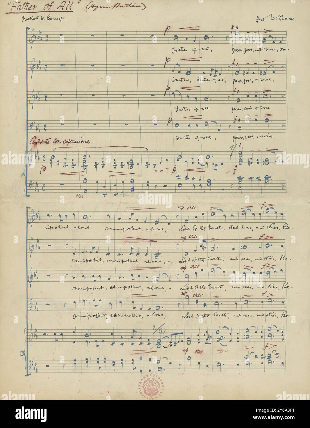 Musica 1800-1900; manoscritti musicali; Pace, Fred W. padre di tutti, Pace, Fred W., 1800 - 1900, Schmidt, Arthur Paul, editoria musicale, musica popolare, scrittura ed editoria, Spartiti musicali, musica, Stati Uniti, XIX secolo, musica, Stati Uniti, manoscritti, Stati Uniti, manoscritti Foto Stock