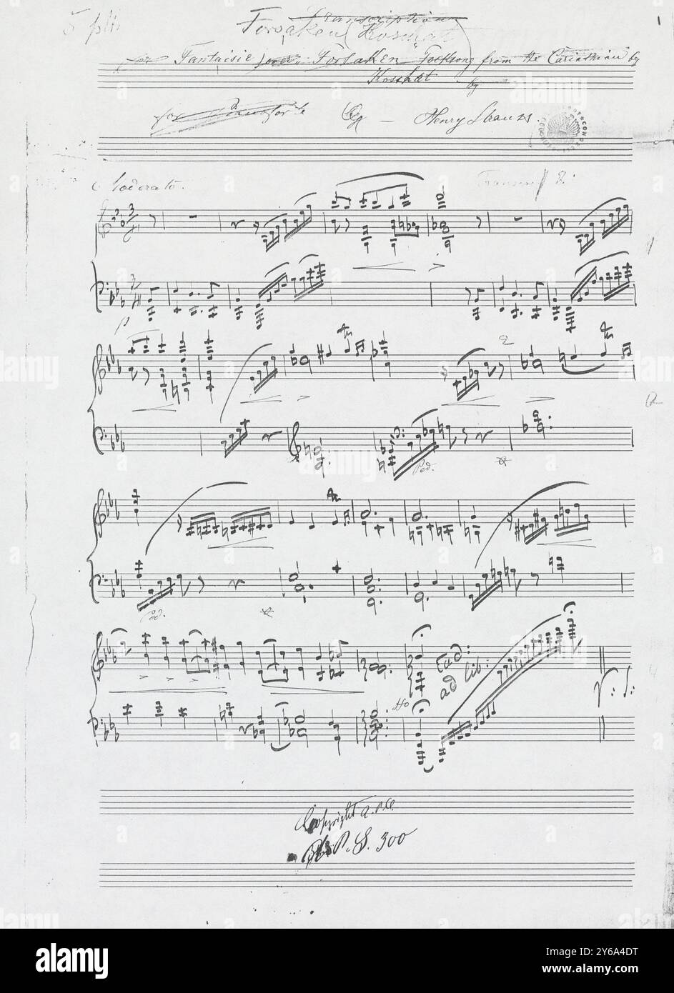 Musica 1800-1900; manoscritti musicali; Strauss, Henry. Composizioni e arrangiamenti, Strauss, Henry., 1800 - 1900, Schmidt, Arthur Paul, editoria musicale, musica popolare, scrittura ed editoria, Spartiti musicali, musica, Stati Uniti, XIX secolo, musica, Stati Uniti, manoscritti, Stati Uniti, manoscritti, contenuto: Ave Maria (Bach-Gounod); il ruscello (Dolores); abbandonato (Koschat); Lohengrin (Wagner); l'accordo perduto (Sullivan); Les Rameaux (Fauré); Song of the torreador (Bizet) Foto Stock