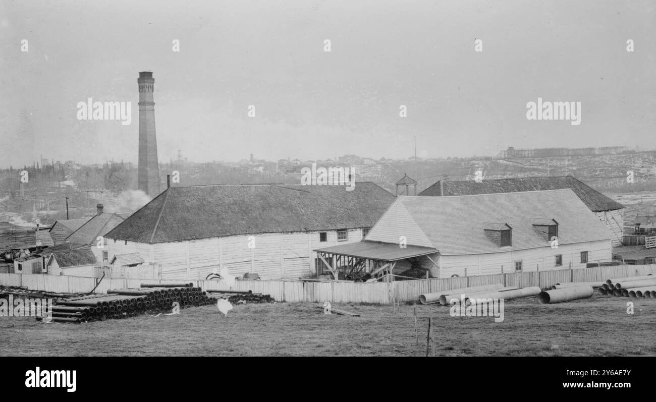 Fort Edmonton, 'sembra quello in Alberta sul North Saskatchewan River.', tra CA. 1910 e CA. 1915, Glass negative, 1 negativo: Vetro; 5 x 7 pollici o più piccolo. Foto Stock