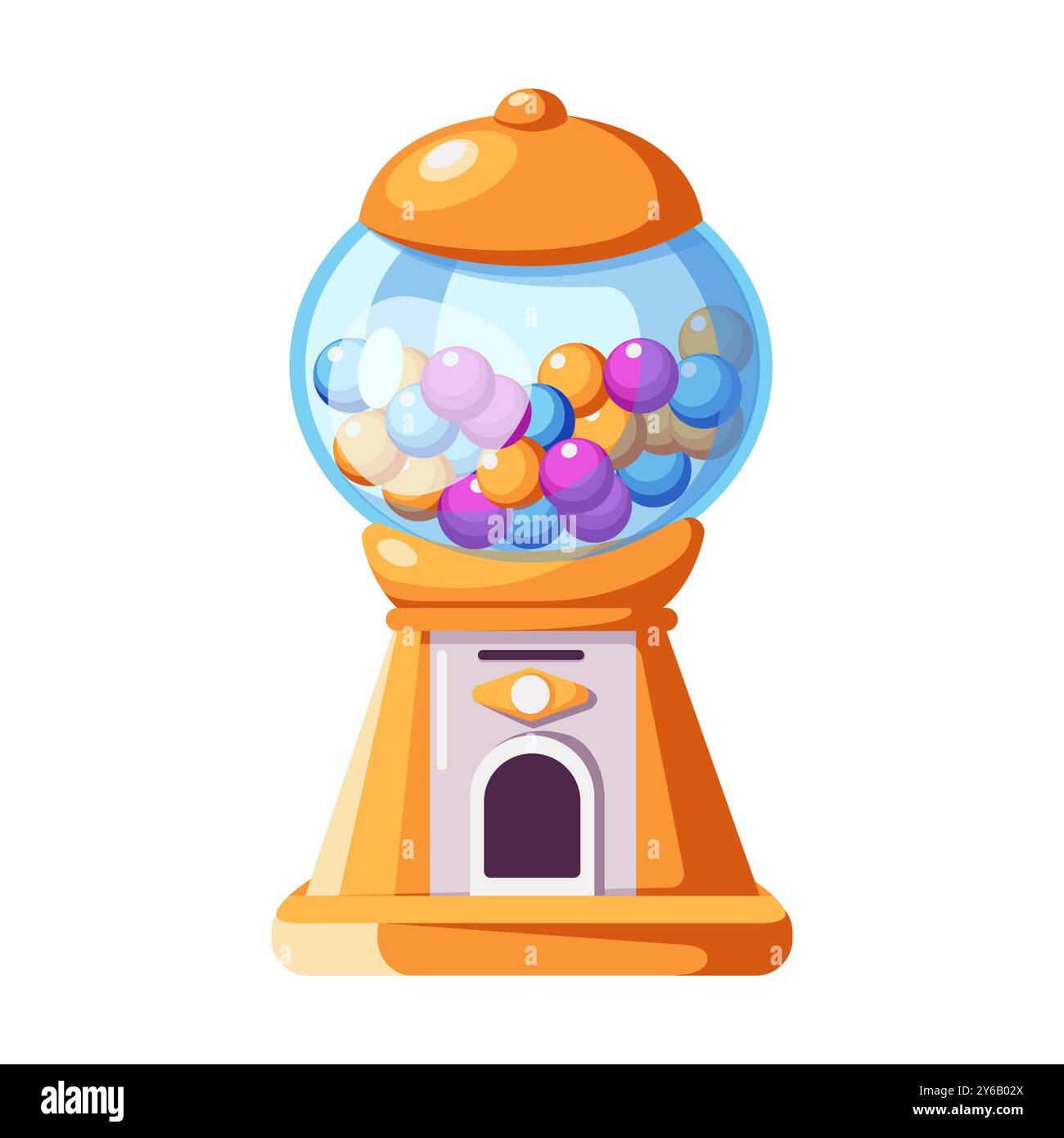 Distributore automatico Gumball con caramelle a colori Illustrazione Vettoriale
