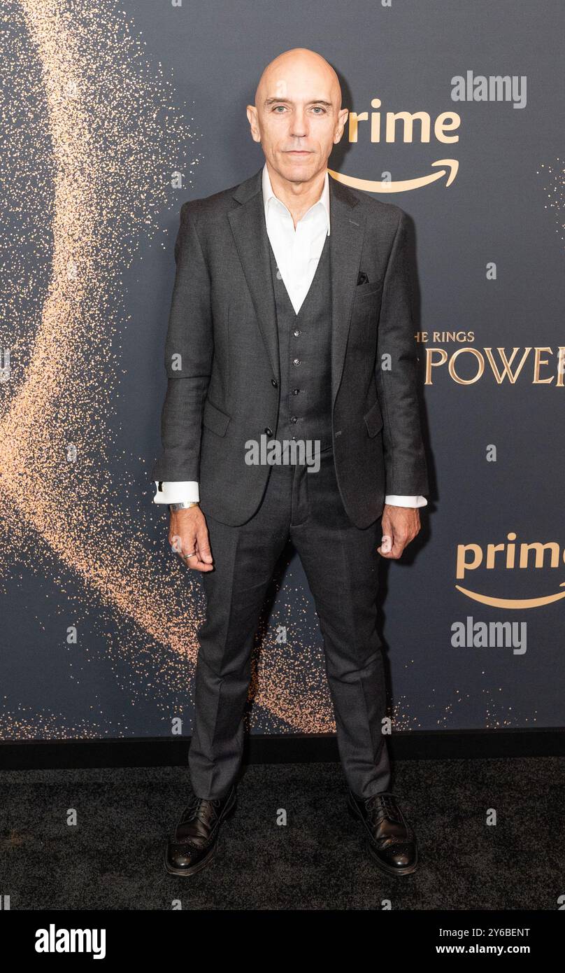 New York, Stati Uniti. 24 settembre 2024. Luca Mosca partecipa alla proiezione speciale della serie Amazon prime Video The Lord of the Rings: The Rings of Power al Whitby Hotel di New York il 24 settembre 2024. (Foto di Lev Radin/Sipa USA) credito: SIPA USA/Alamy Live News Foto Stock