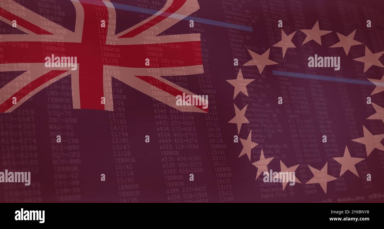 Il Regno Unito e l'Unione europea segnalano l'immagine di elaborazione dei dati finanziari Foto Stock