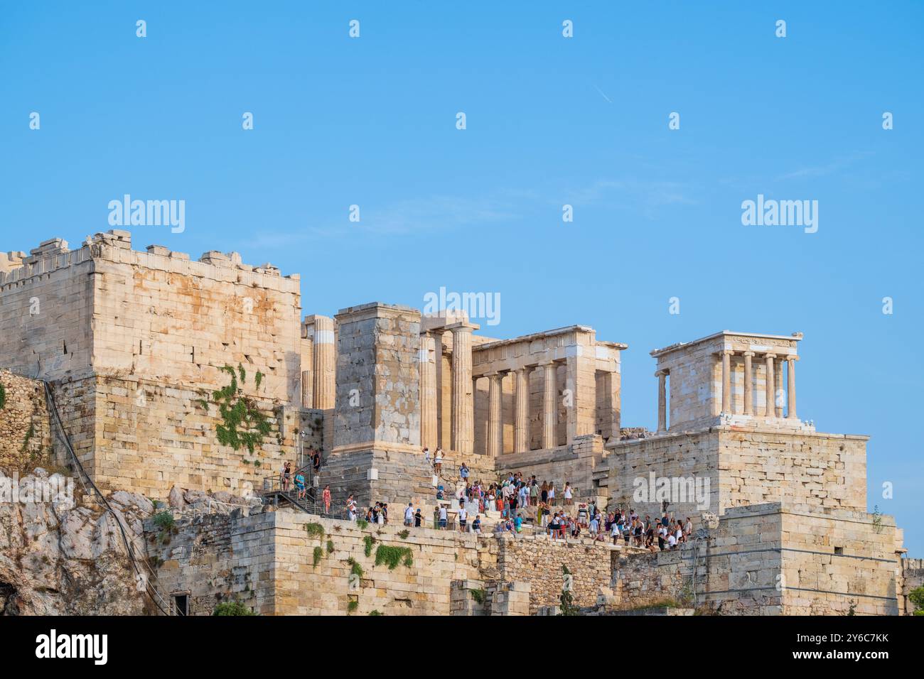 Ingresso all'Acropoli di Atene, Grecia Foto Stock