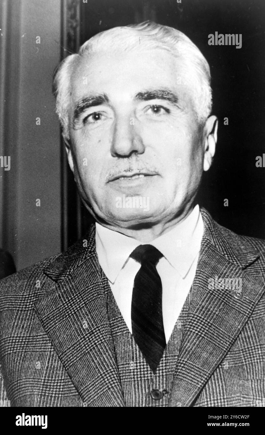 GOVERNO ARGENTINO JUAN PALMERO - MINISTRO DELL'INTERNO A BUENOS AIRES, ARGENTINA; 14 OTTOBRE 1963 Foto Stock