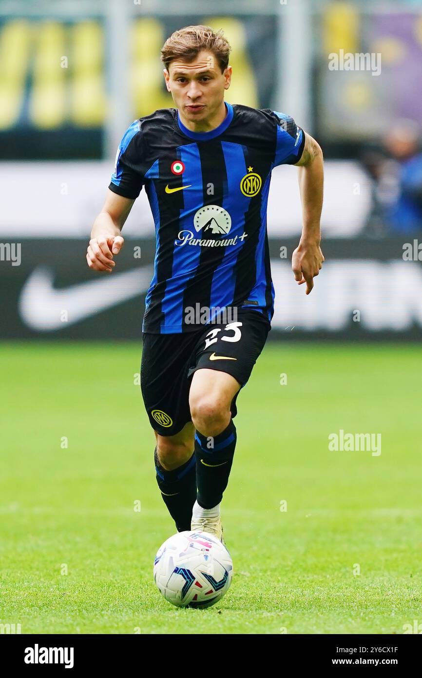 Milano, Italia. 28 aprile 2024. Inter's Nicolò Barella durante la partita di calcio di serie A tra Inter e Torino allo Stadio San Siro, Italia settentrionale - domenica 28 aprile 2024. Sport - calcio . (Foto di Spada/LaPresse) credito: LaPresse/Alamy Live News Foto Stock