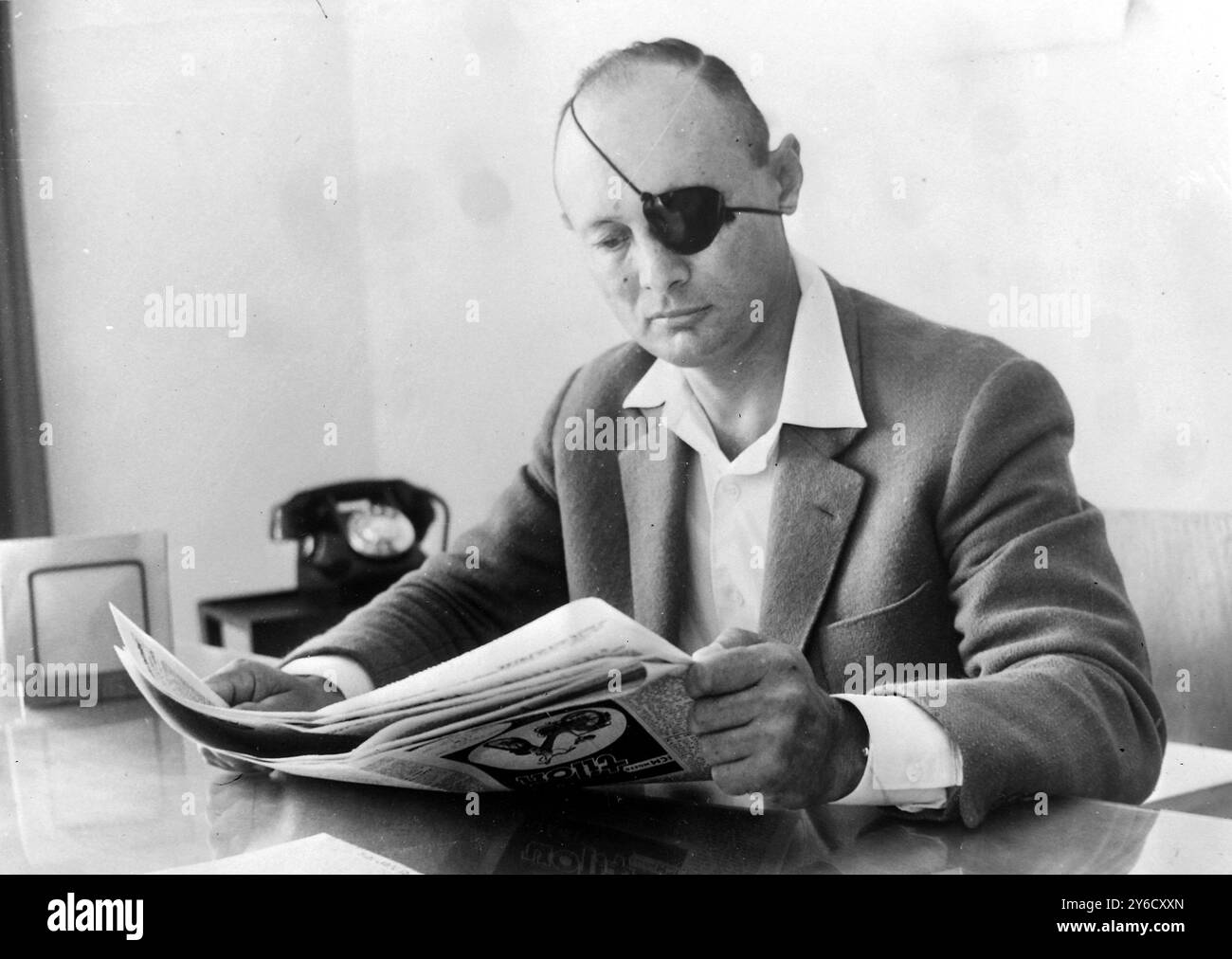 GOVERNO ISRAELIANO MOSHE DAYAN - MINISTRO DELL'AGRICOLTURA; 7 OTTOBRE 1963 Foto Stock