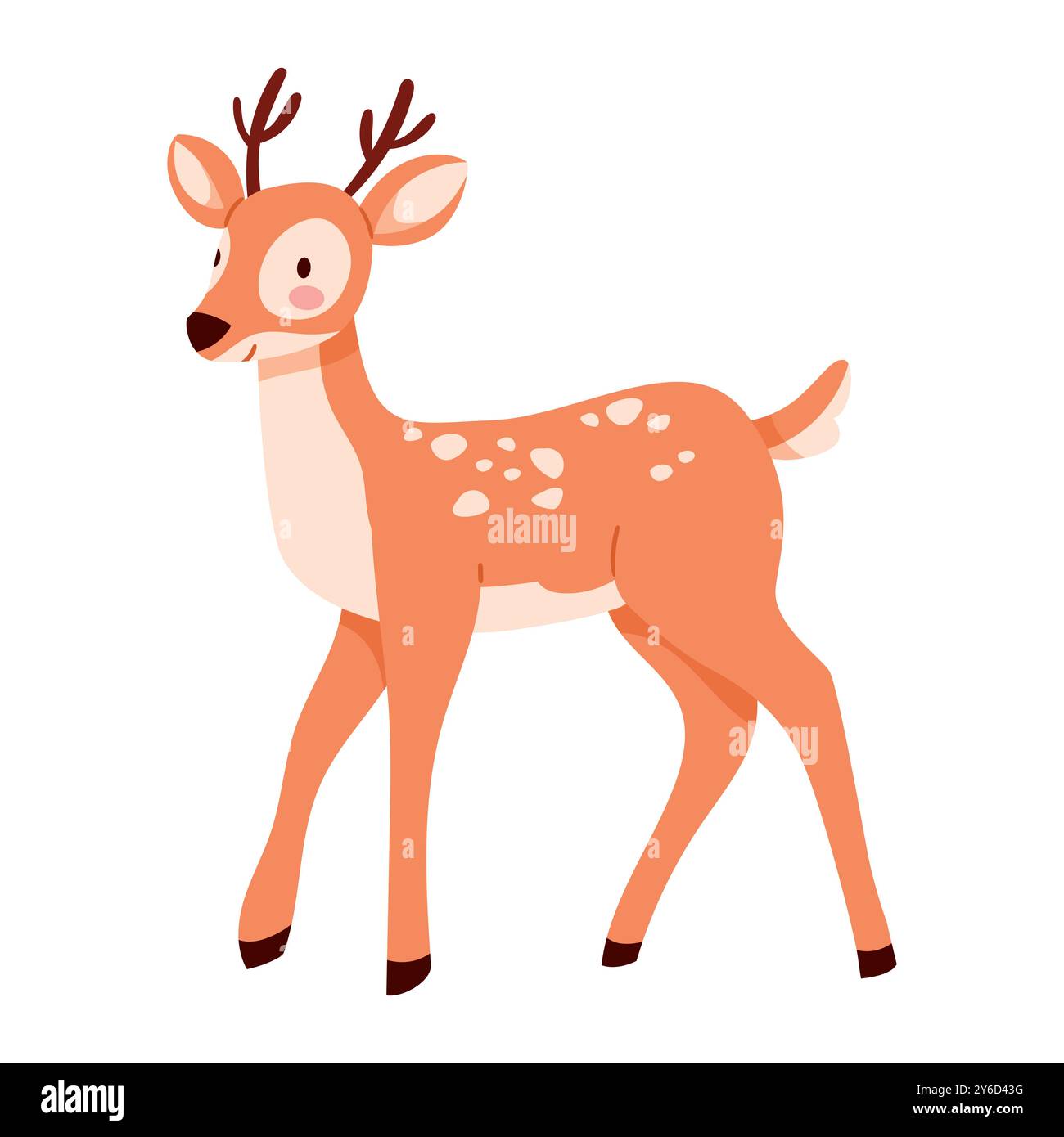 Cervo rosso con palchi, animale selvatico della foresta. Animali selvatici, creature selvatiche e animali selvatici. Illustrazione Vettoriale