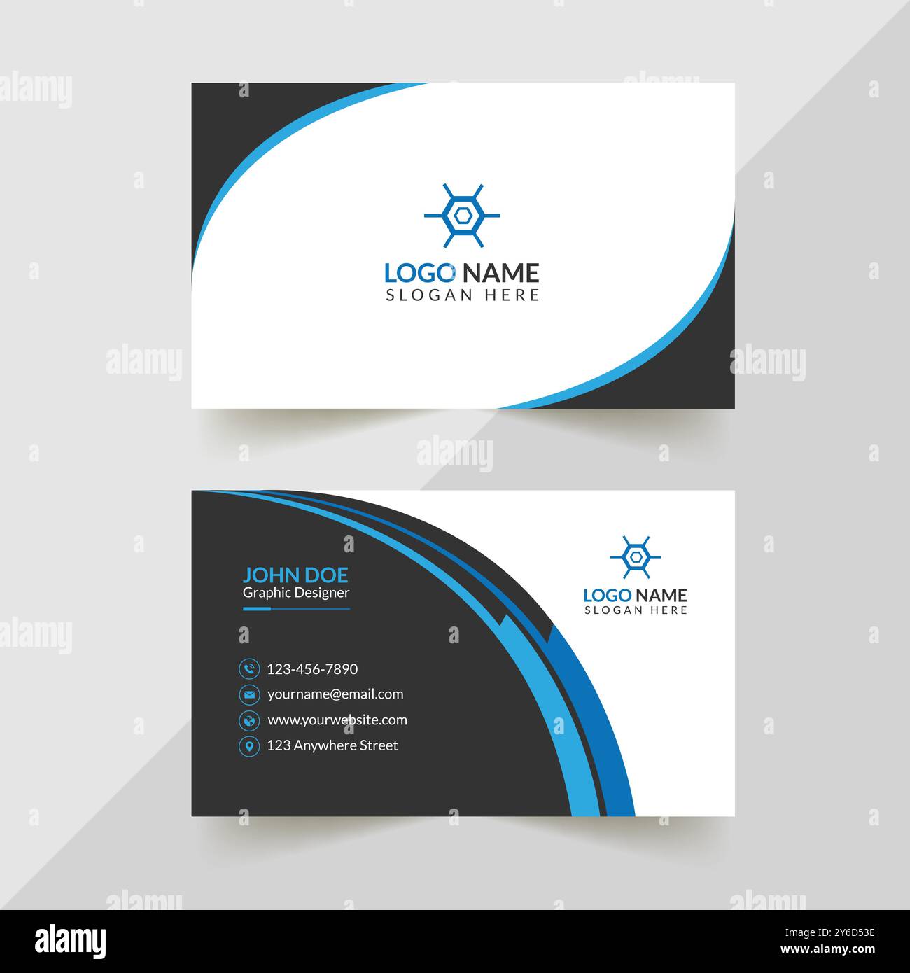 Modello di progettazione per biglietti da visita creativi Illustrazione Vettoriale