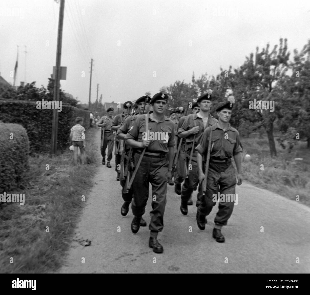 C COMPAGNIA IL PRIMO BATTAGLIONE LANCASHIRE FUSILIERS A NIJMEGEN, OLANDA / ; 24 LUGLIO 1963 Foto Stock