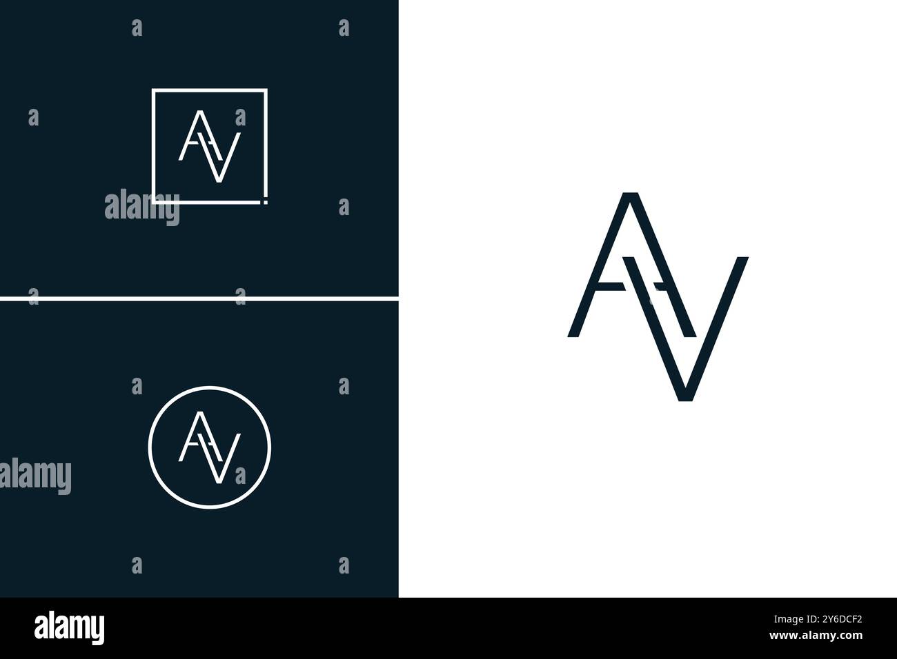Logo AV Vector iniziale - elegante modello monogramma per lettere A e V per la tua azienda Illustrazione Vettoriale