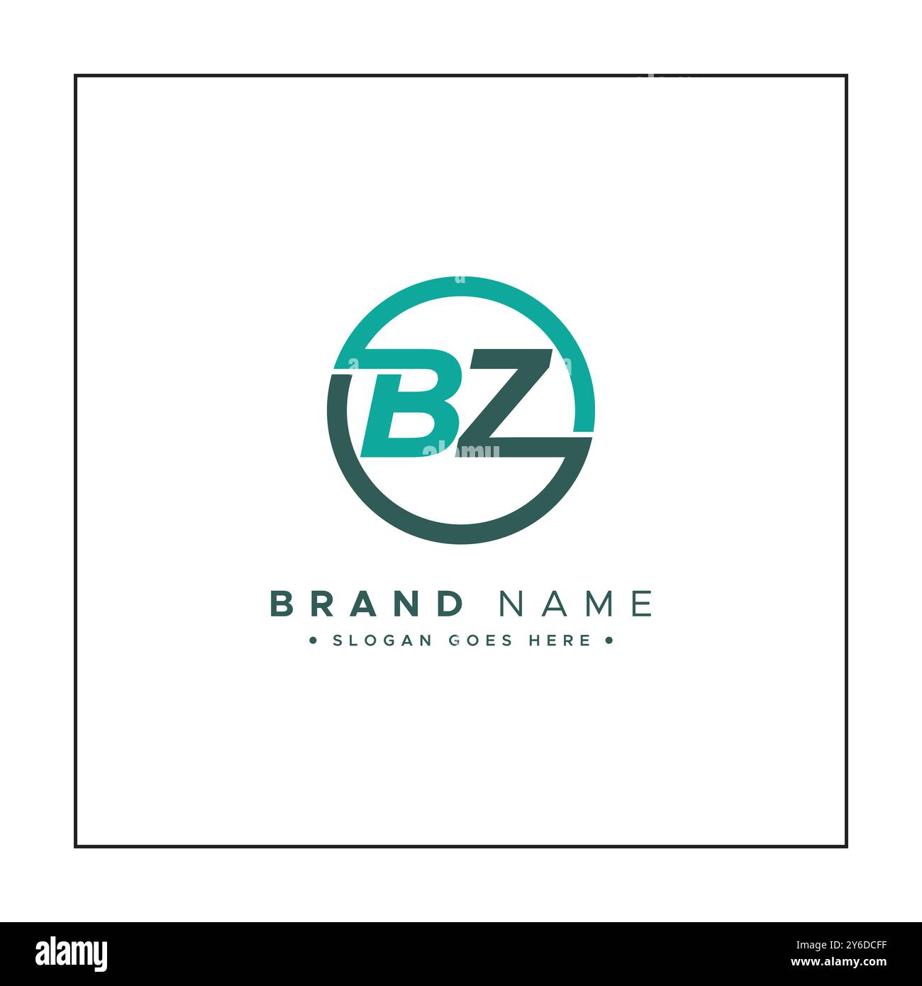 Logo BZ lettera astratta - modello monogramma iniziale per alfabeti B e Z Illustrazione Vettoriale