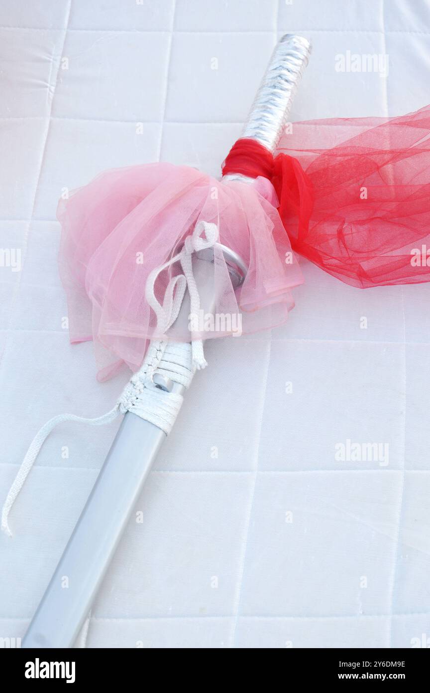 Bianco spada samurai Foto Stock