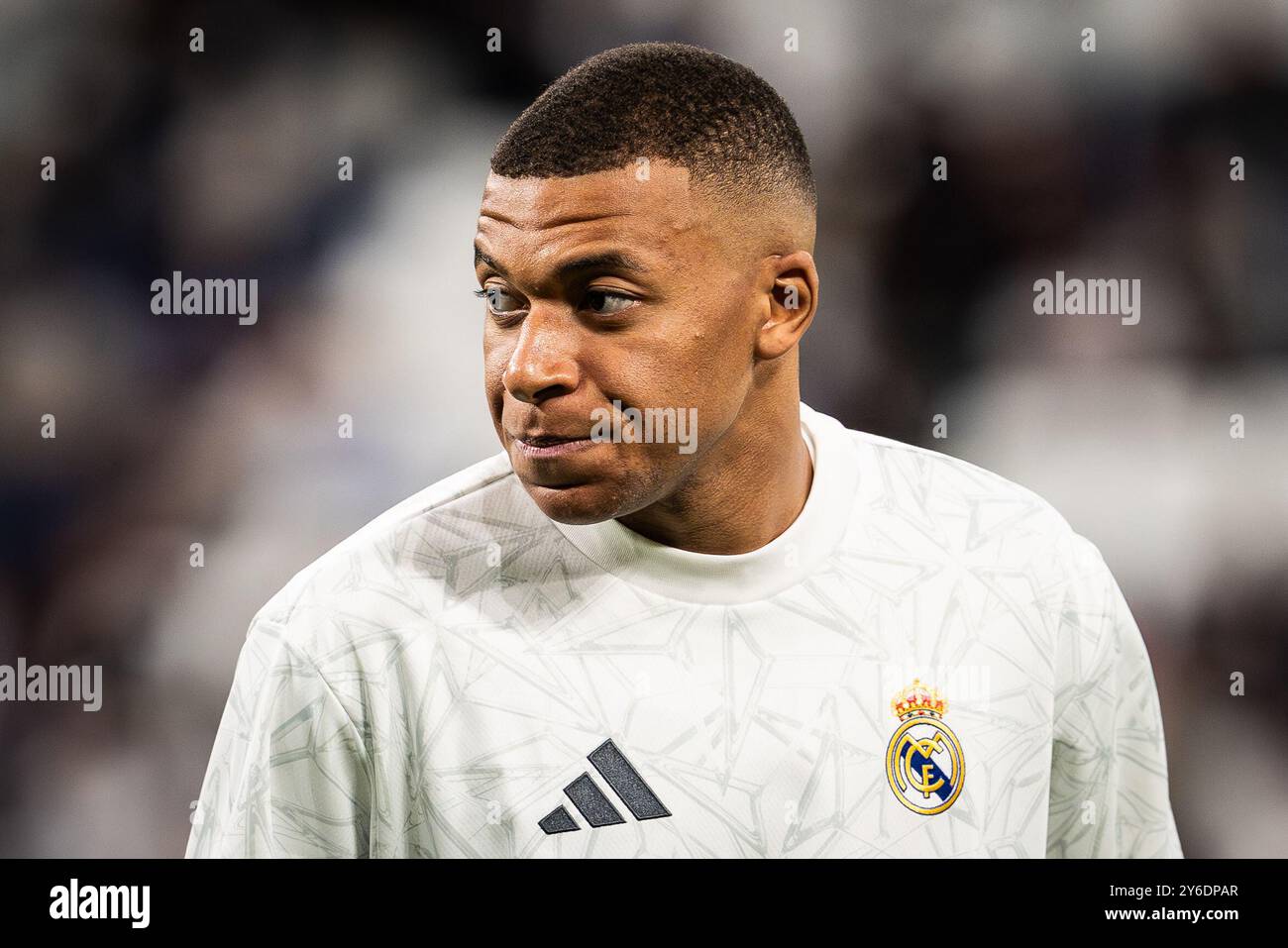 Kylian MBAPPE del Real Madrid durante la partita di campionato spagnolo LaLiga tra Real Madrid e Deportivo Alaves il 24 settembre 2024 allo stadio Santiago Bernabeu di Madrid, Spagna Foto Stock