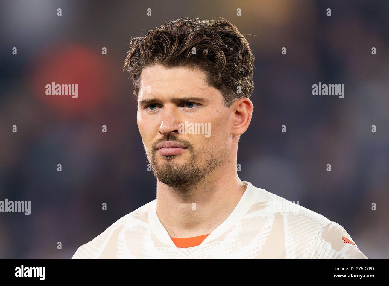 BRUGES, BELGIO - 18 SETTEMBRE: Gregor Kobel del Borussia Dortmund durante la fase MD1 della UEFA Champions League 2024/25 tra il Club Brugge KV e il Borussia Dortmund a Jan Breydelstadion il 18 settembre 2024 a Bruges, Belgio. (Foto di Joris Verwijst/BSR Agency) Foto Stock