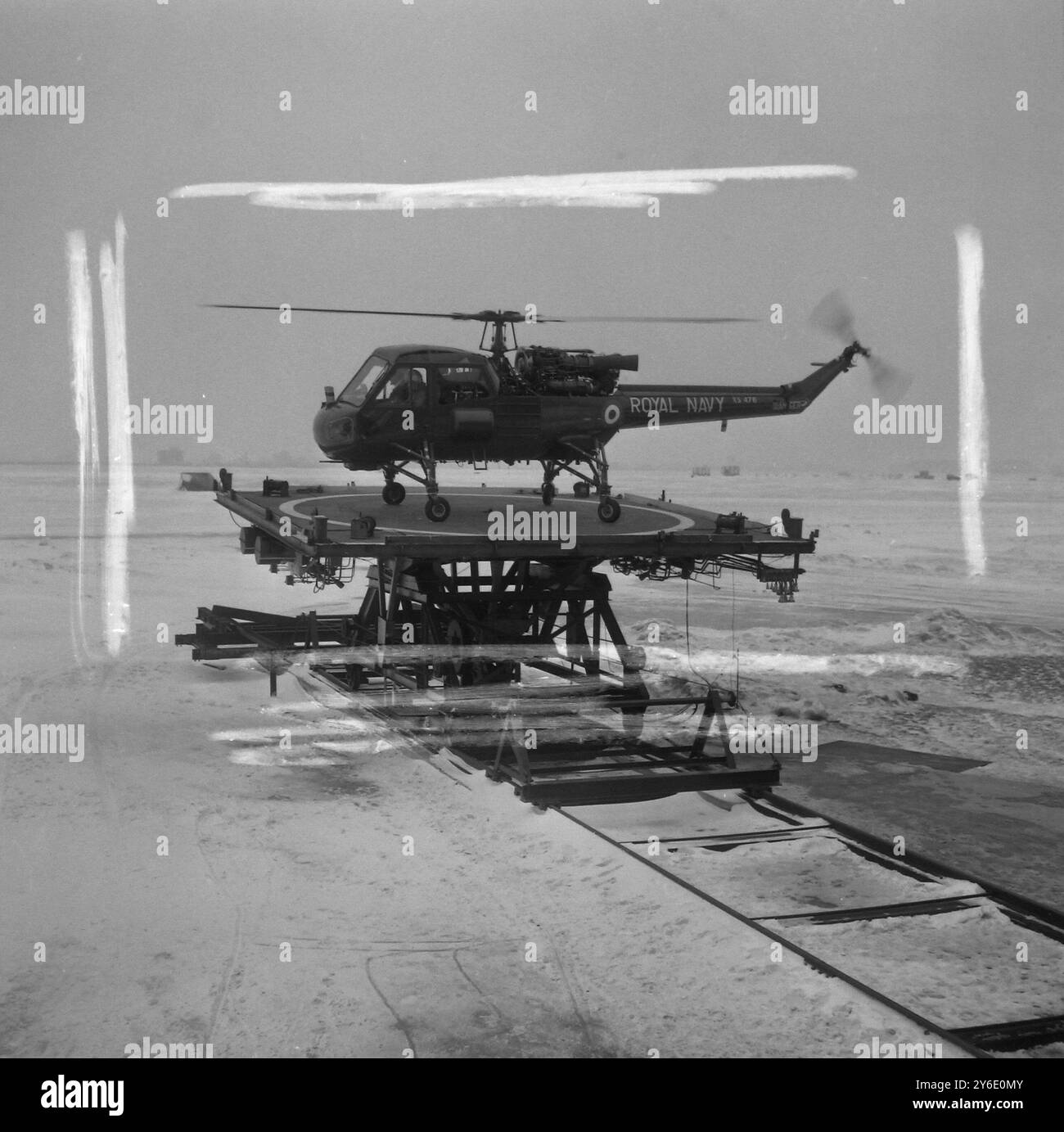 AVIATION WESTLAND WASP NAVAL AIR DEPARTMENT ATTERRA; 6 FEBBRAIO 1963 Foto Stock