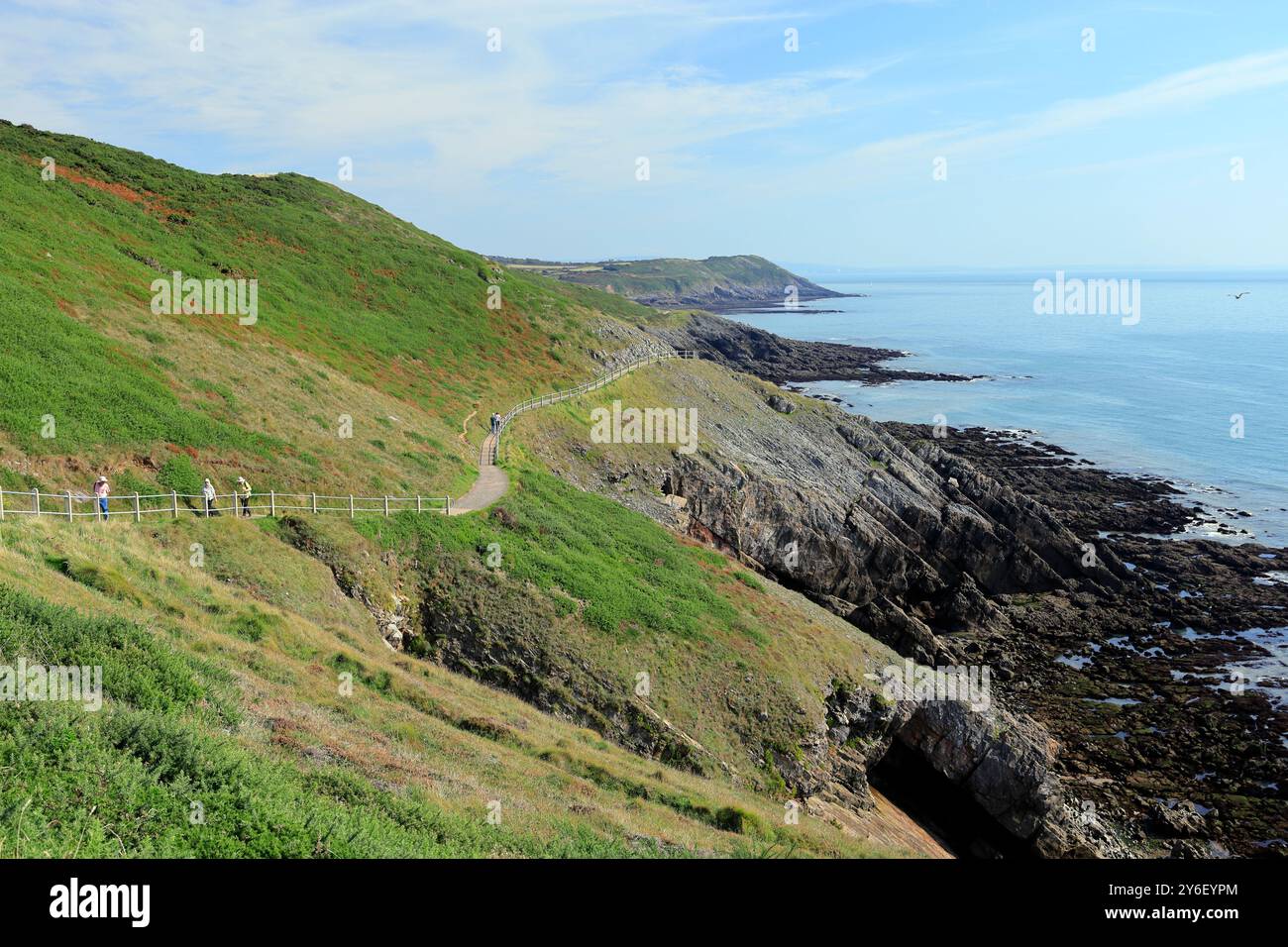 Wales Coast Path, penisola di Gower, Galles del Sud. Foto Stock