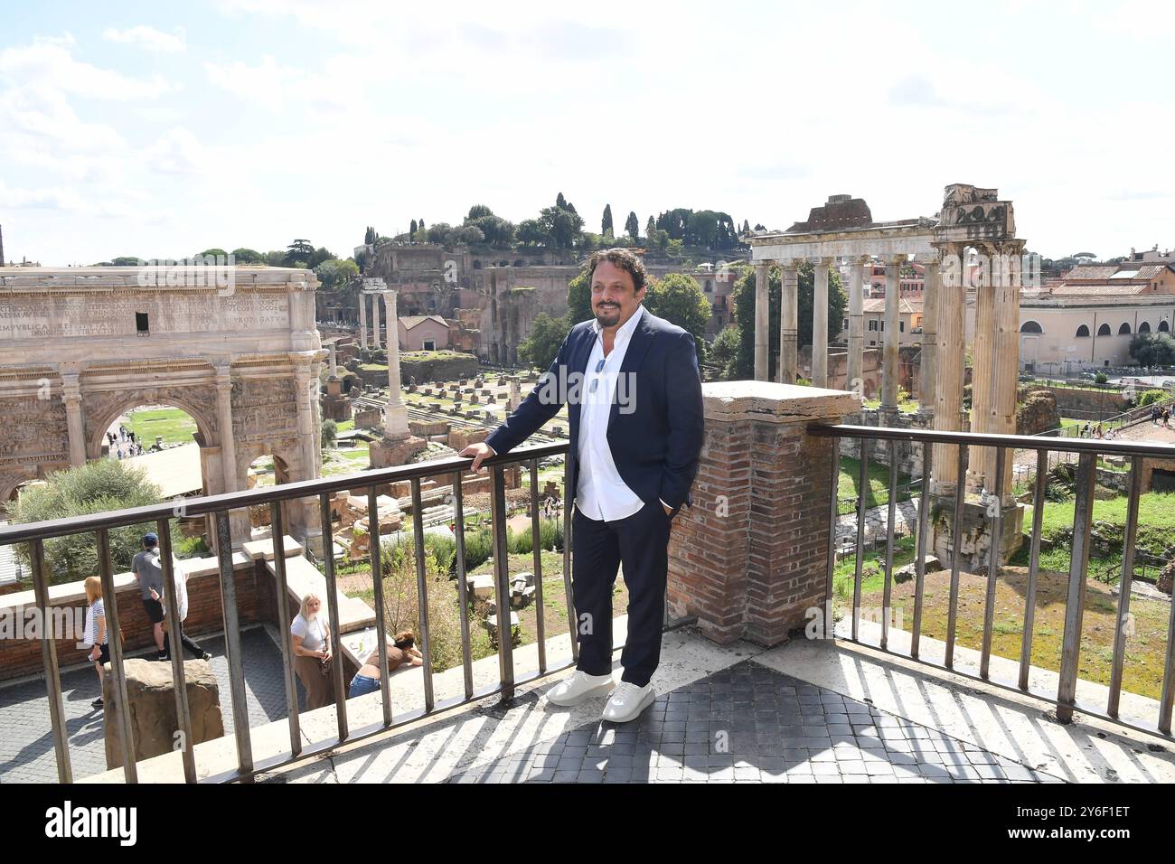 Roma: Campidoglio. Presentazione dei 7 Re di Roma. Nella foto: Enrico Brignano Foto Stock