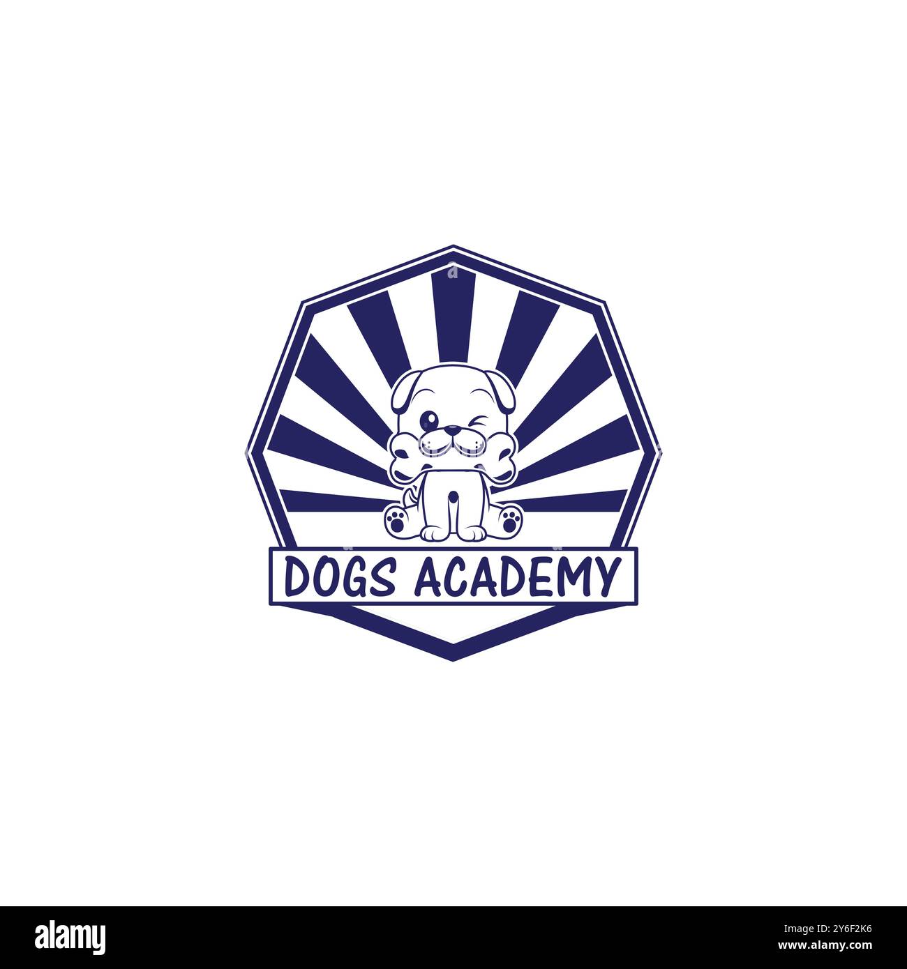 Design del logo della scuola dei cani Illustrazione Vettoriale