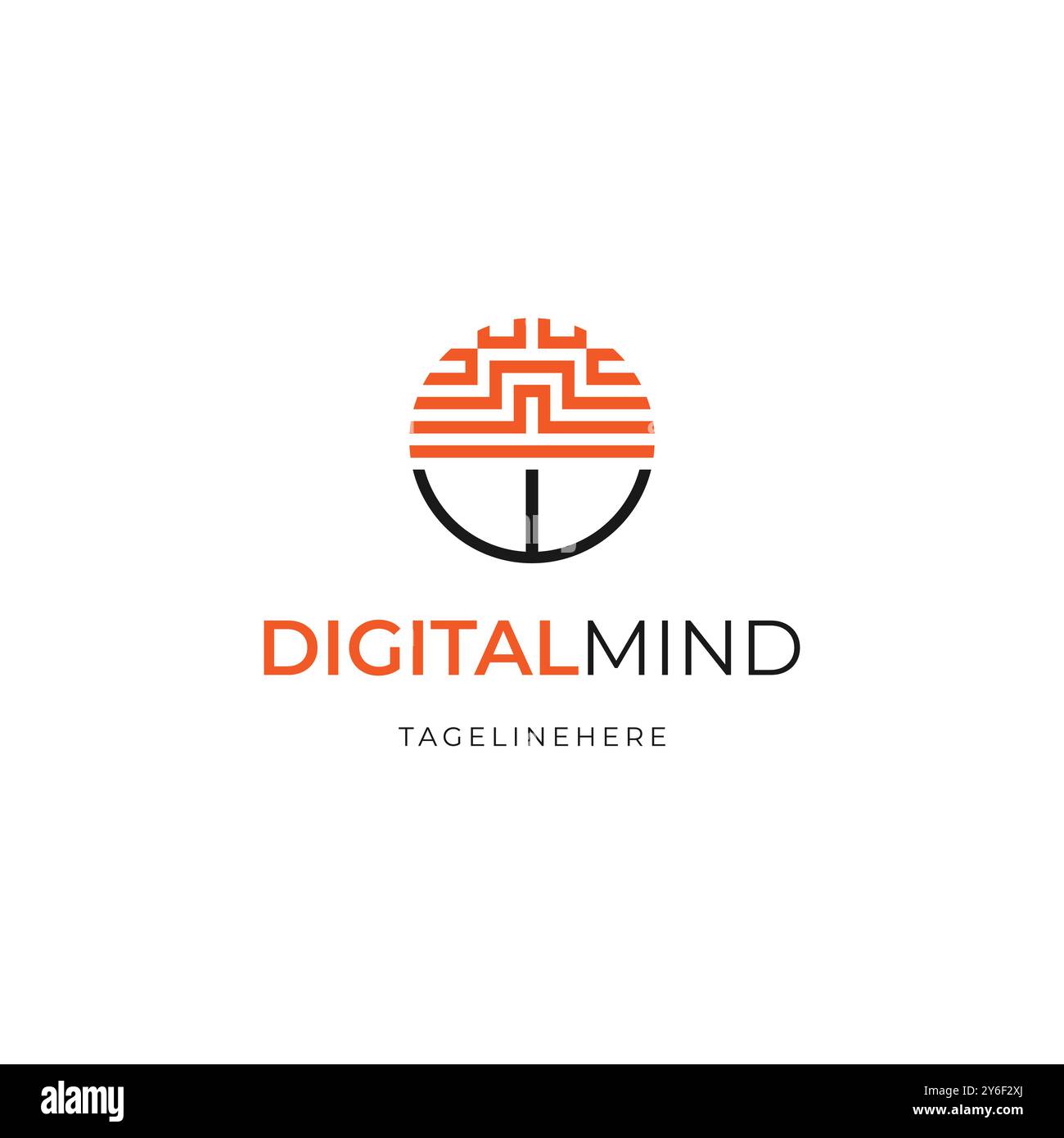 Digital Mind Creative Logo Design Tech Illustrazione Vettoriale