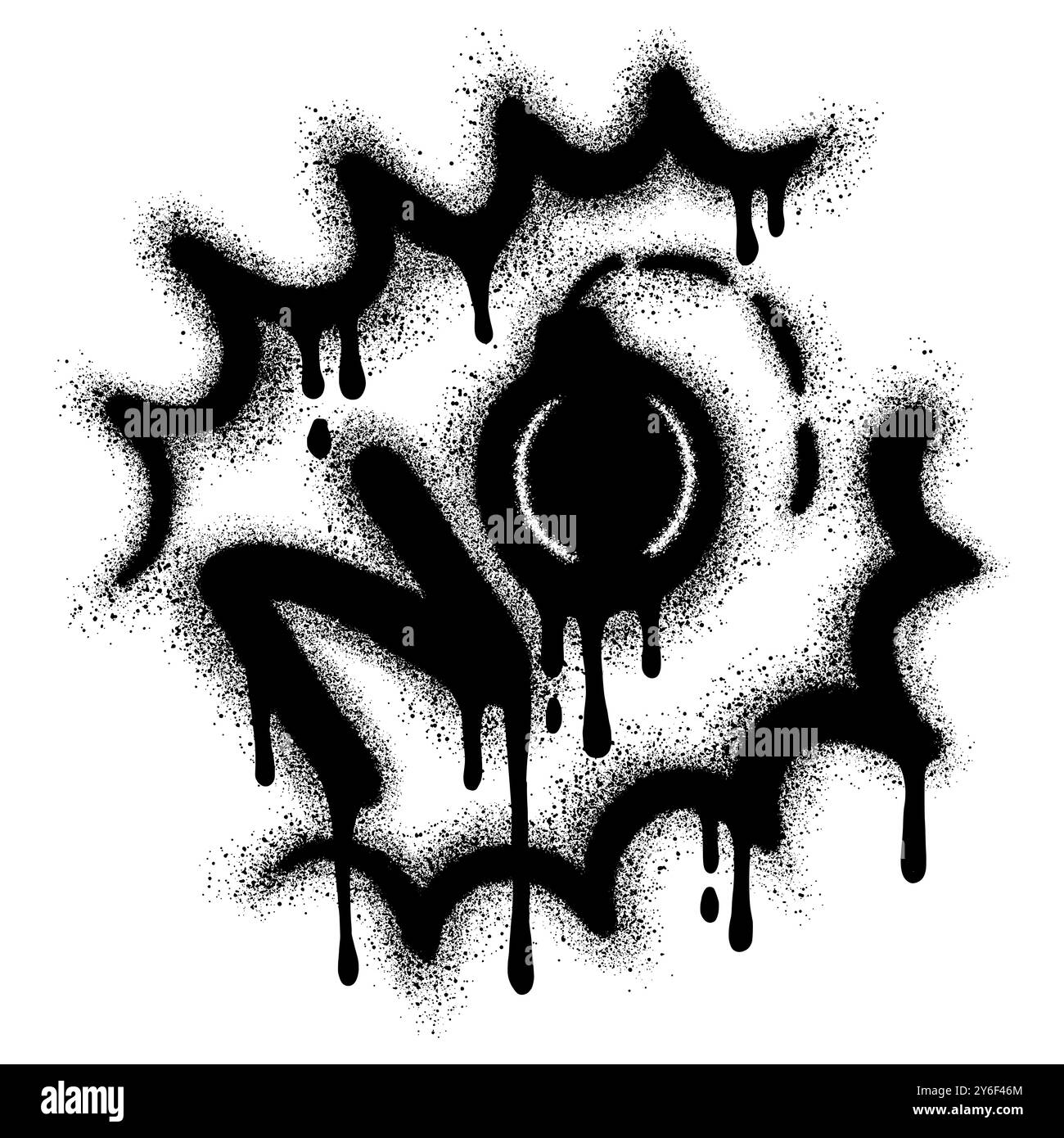Spray Painted Graffiti No Word spruzzato isolato con sfondo bianco. Illustrazione Vettoriale