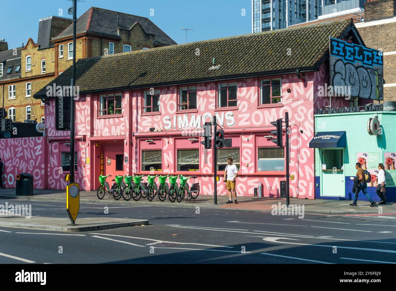 Simmons Bar, Old Street, Hackney. Foto Stock