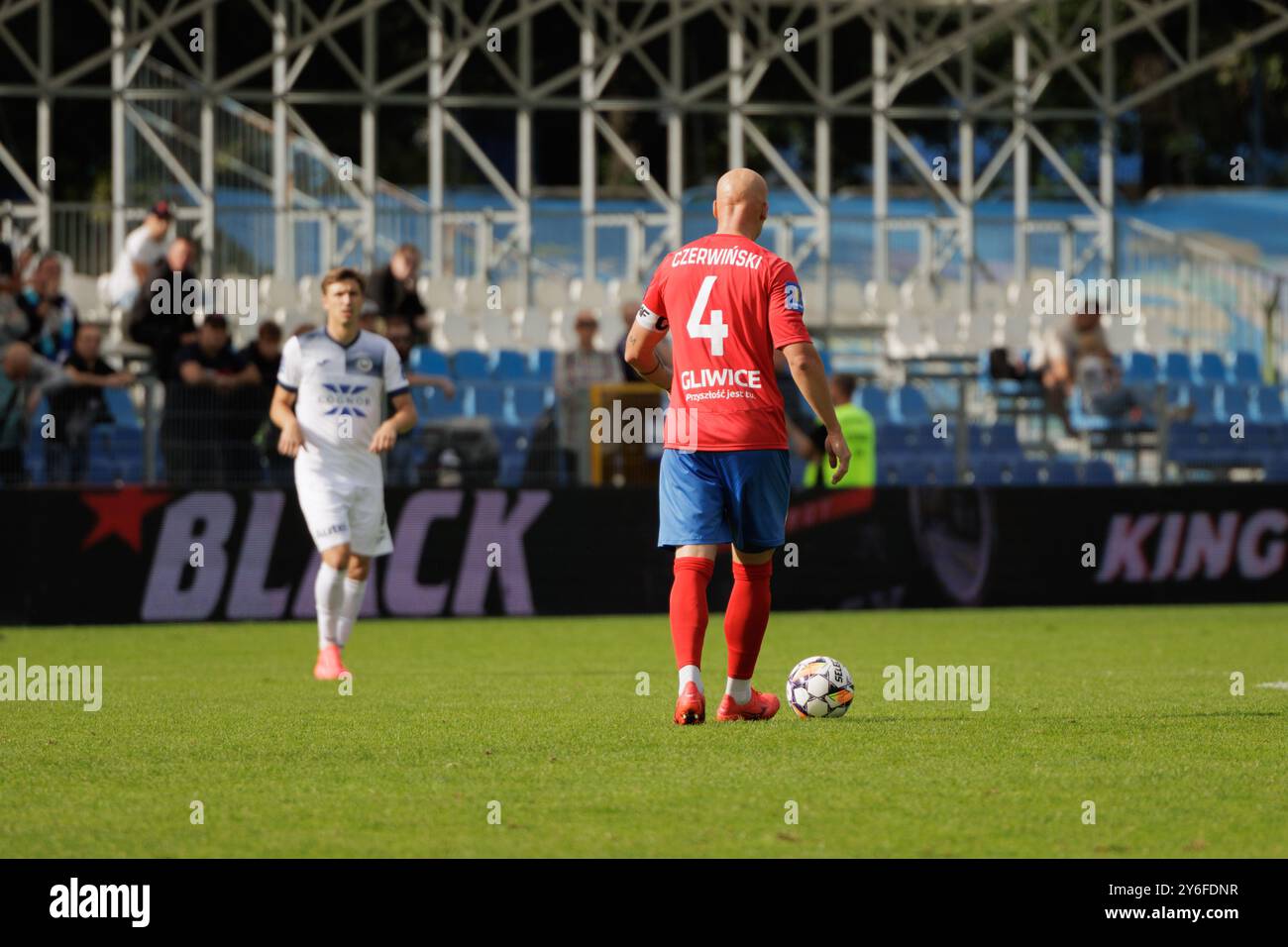 CRACOVIA 25.09.2024 PILKA NOZNA, FORTUNA PUCHAR POLSKI, SEZON 2024 2025, RUNDA 1 HUTNIK CRACOVIA VS PIAST GLIWICE N/Z JAKUB CZERWINSKI PIOTR FRONT / ARENA AKCJI KRAKOW 25.09.2024 FOOTBALL, FORTUNA POLISH CUP, STAGIONE 2024 2025, ROUND 1 HUTNIK CRACOVIA VS PIAST GLIWICE PIOTR FRONT / ARENA AKCJI Foto Stock