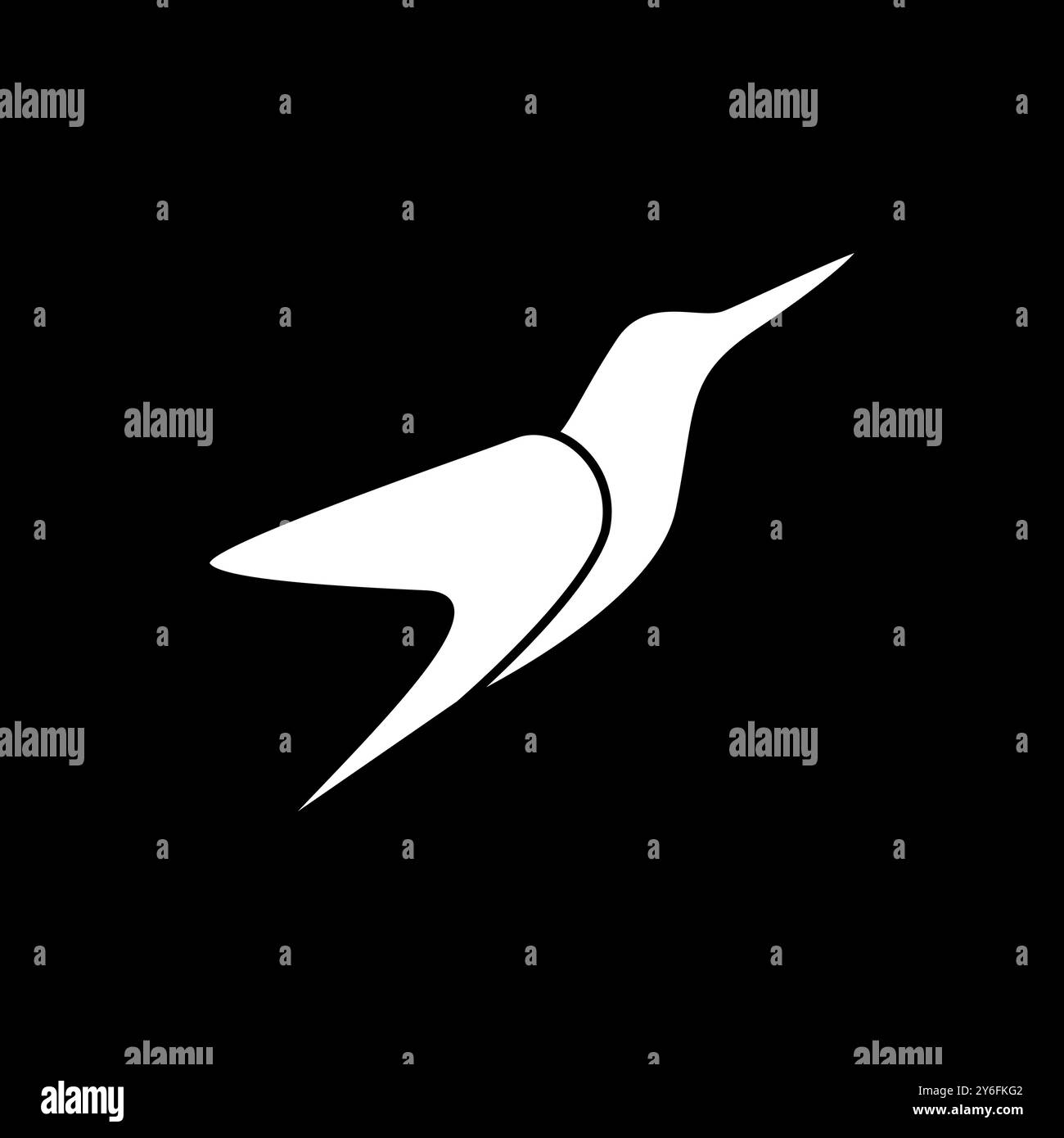 heron bird flying flat moderno logo vettoriale Illustrazione Vettoriale