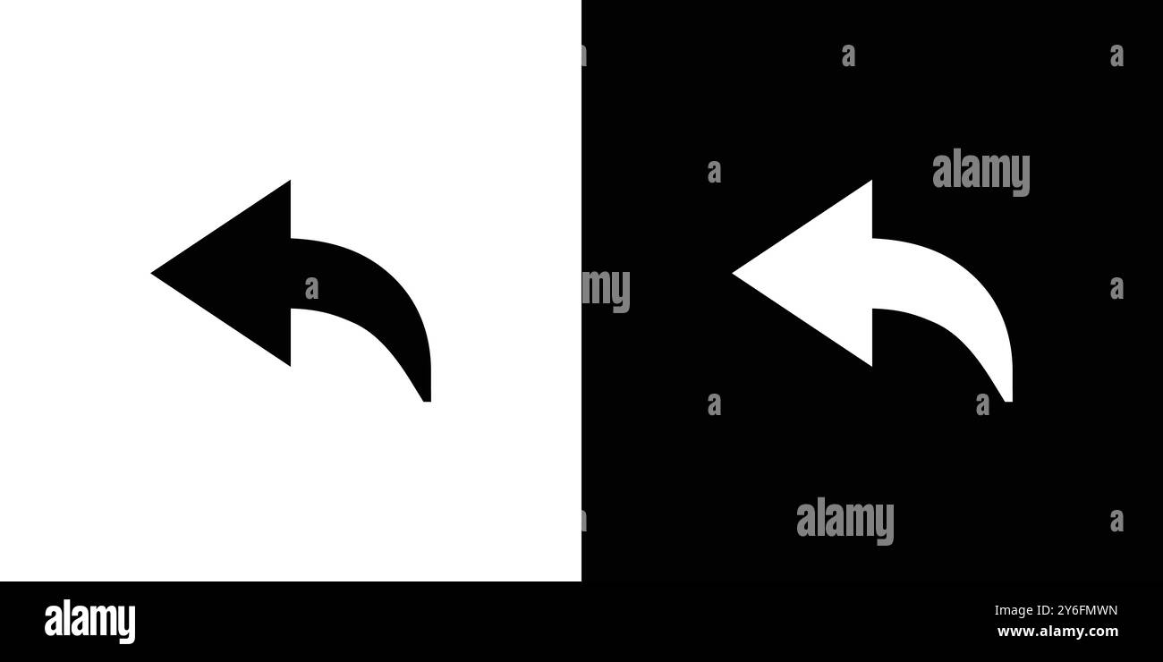 Annulla il set di icone del segno freccia nello stile del contorno della linea sottile e nel segno vettoriale lineare Illustrazione Vettoriale