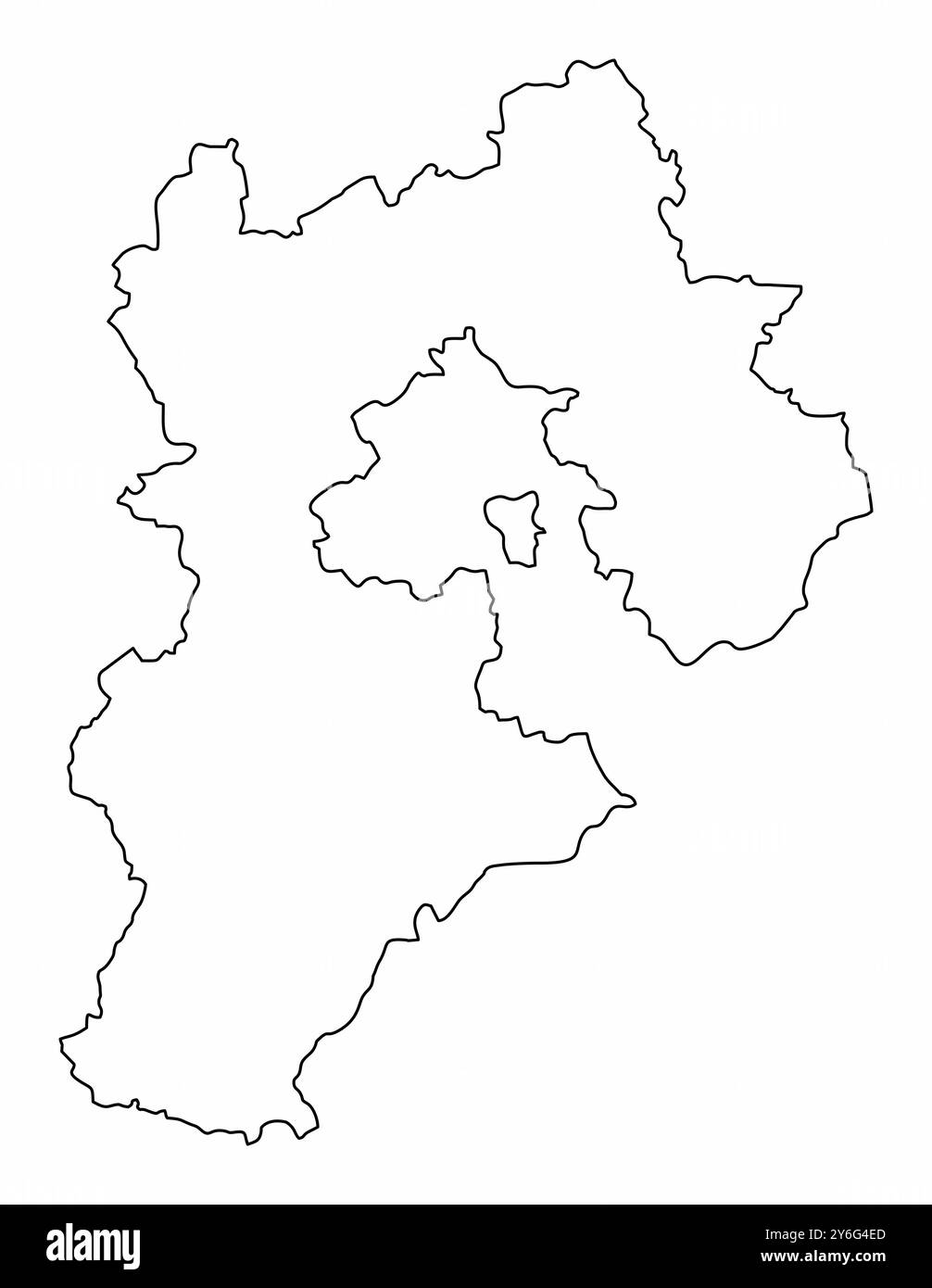 Mappa di contorno della provincia di Hebei isolata su sfondo bianco, Cina Illustrazione Vettoriale